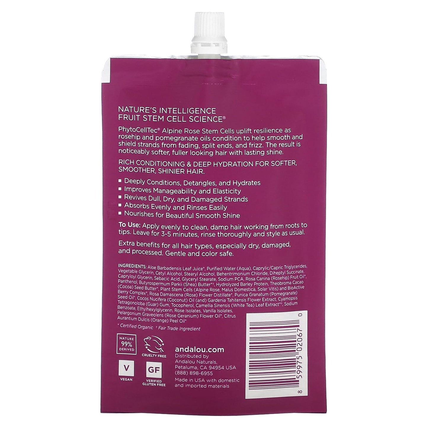 Deeply Nourishing 1000 Roses Hair Mask by Andalou Naturals - Image 2