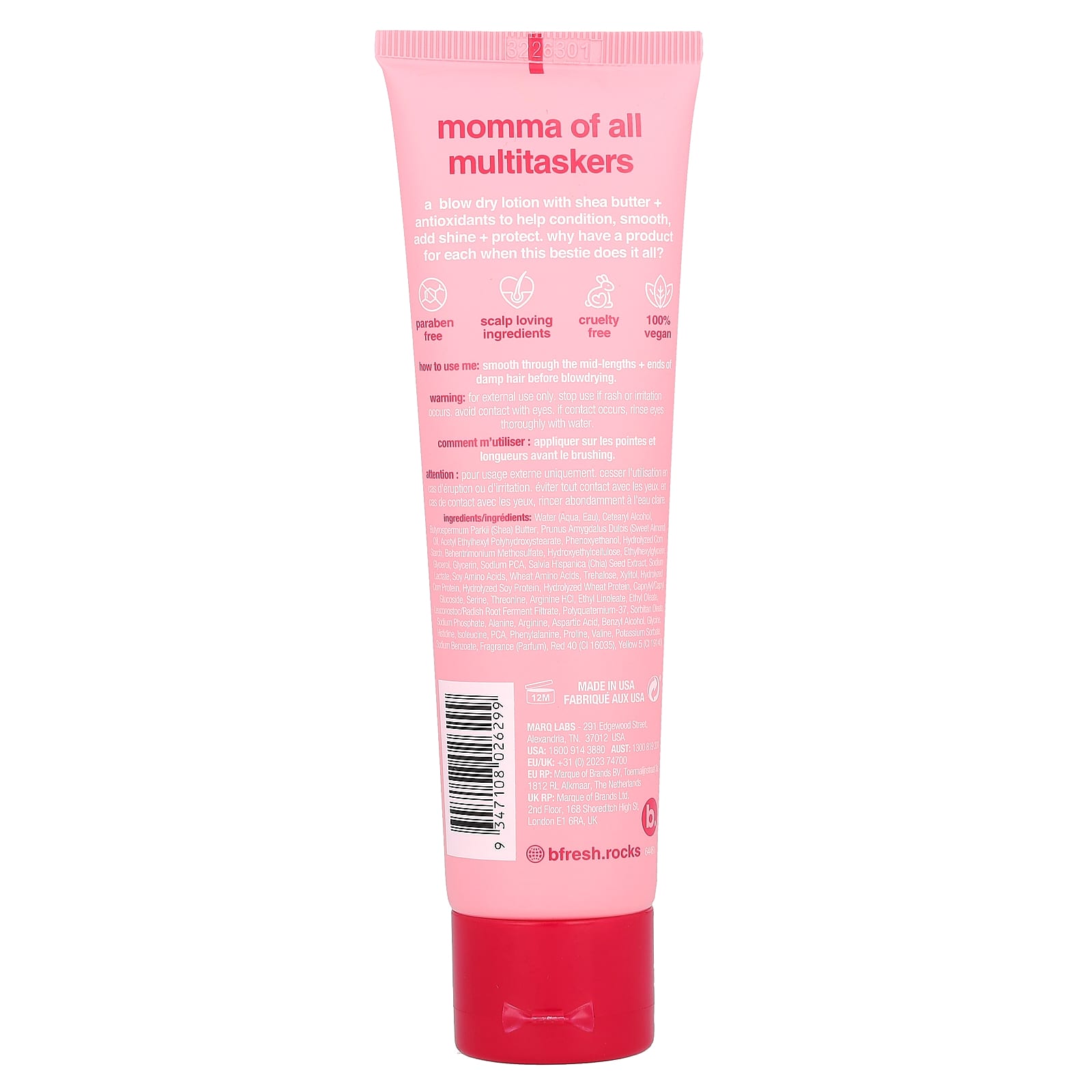 Multitasking Blow Dry Lotion by b.fresh - Peachy Keen, 3.3 fl oz - Image 2