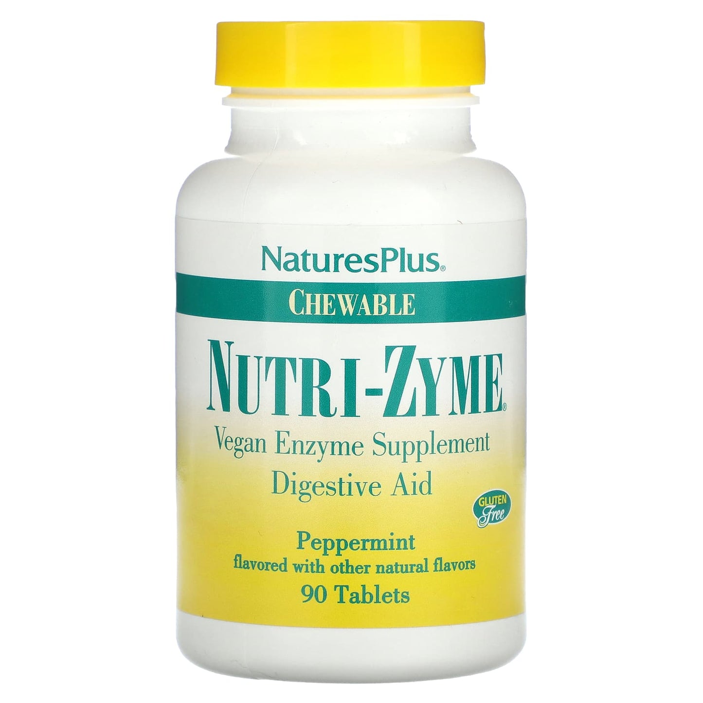 NaturesPlus, Chewable Nutri-Zyme, Peppermint, 90 Tablets - Image 1