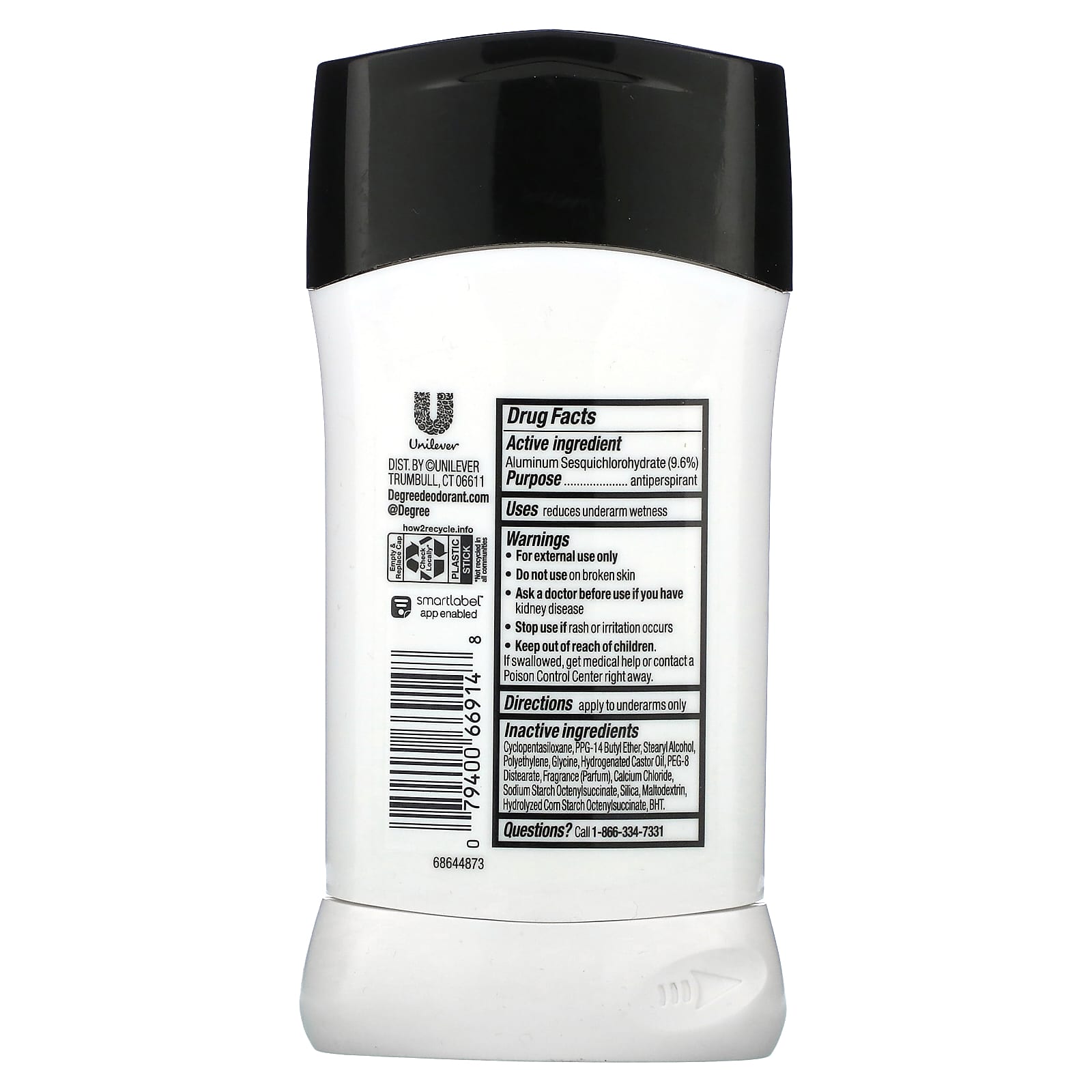 Degree UltraClear Black & White Fresh Antiperspirant Deodorant, 2.7 oz - Image 2