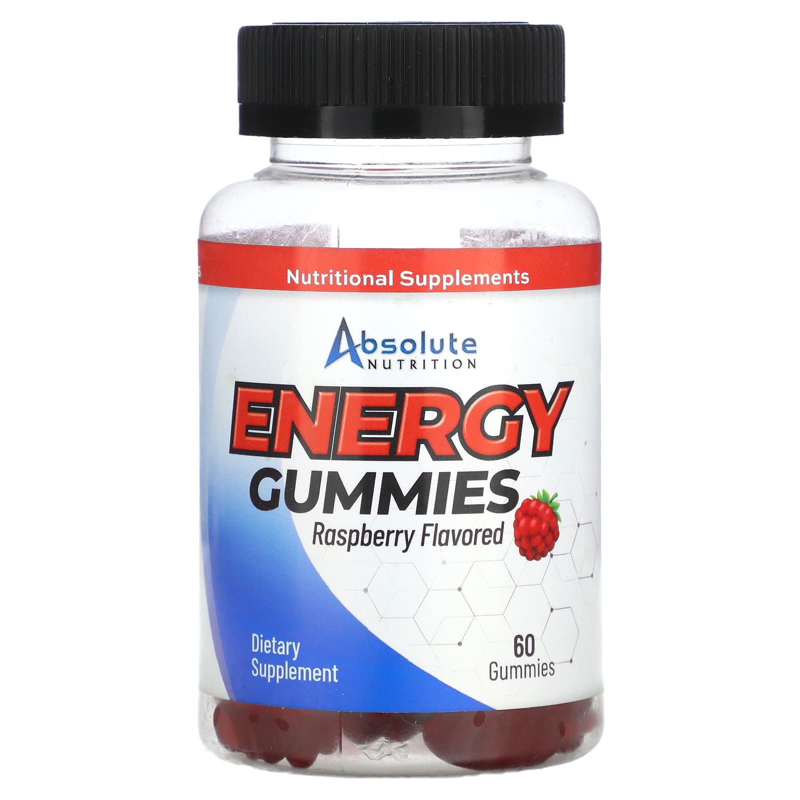 Absolute Nutrition Energy Gummies Raspberry Supplement 60 Count - Image 1