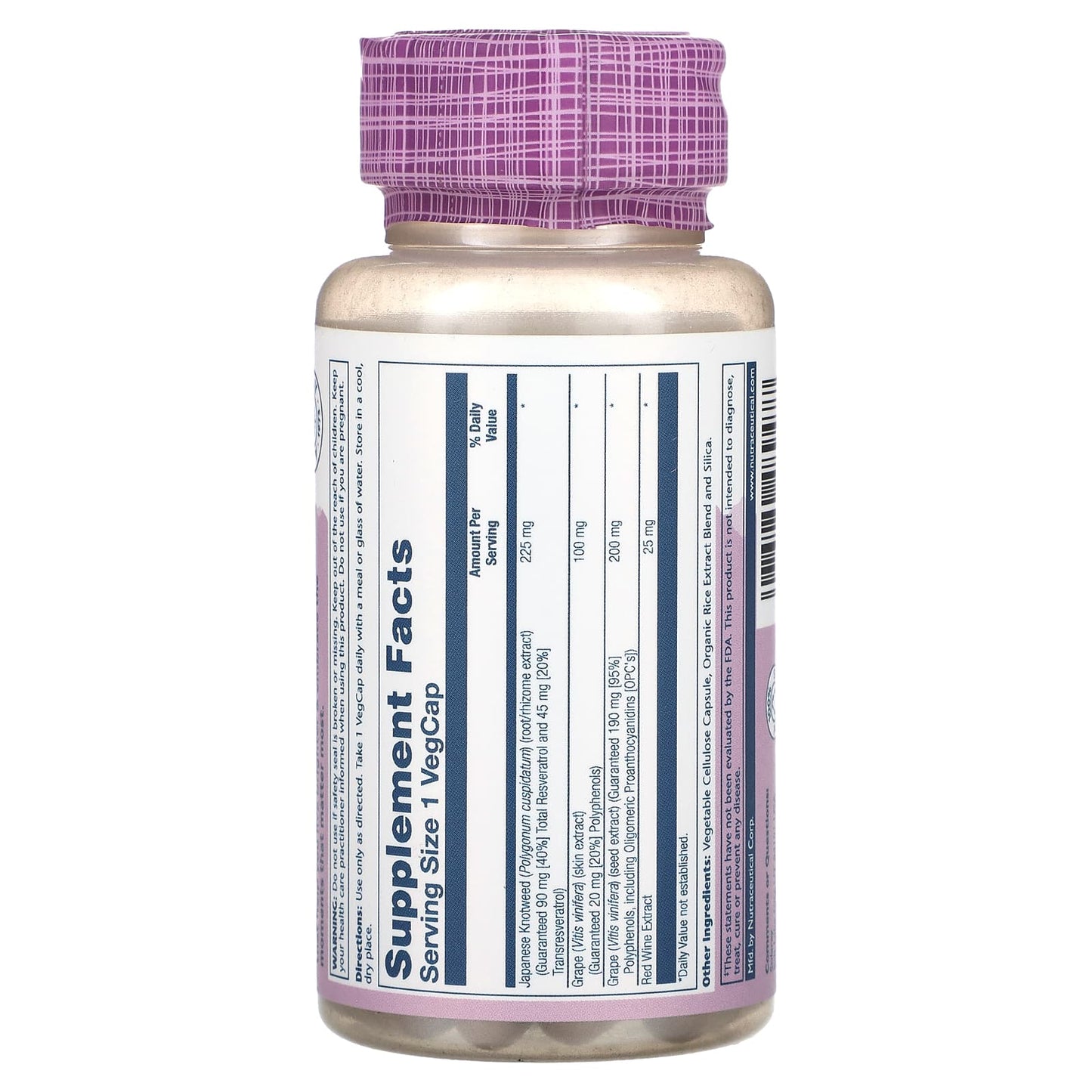 Solaray, Vital Extracts, Resveratrol Japanese Knotweed, 225 mg, 60 VegCaps - Image 2