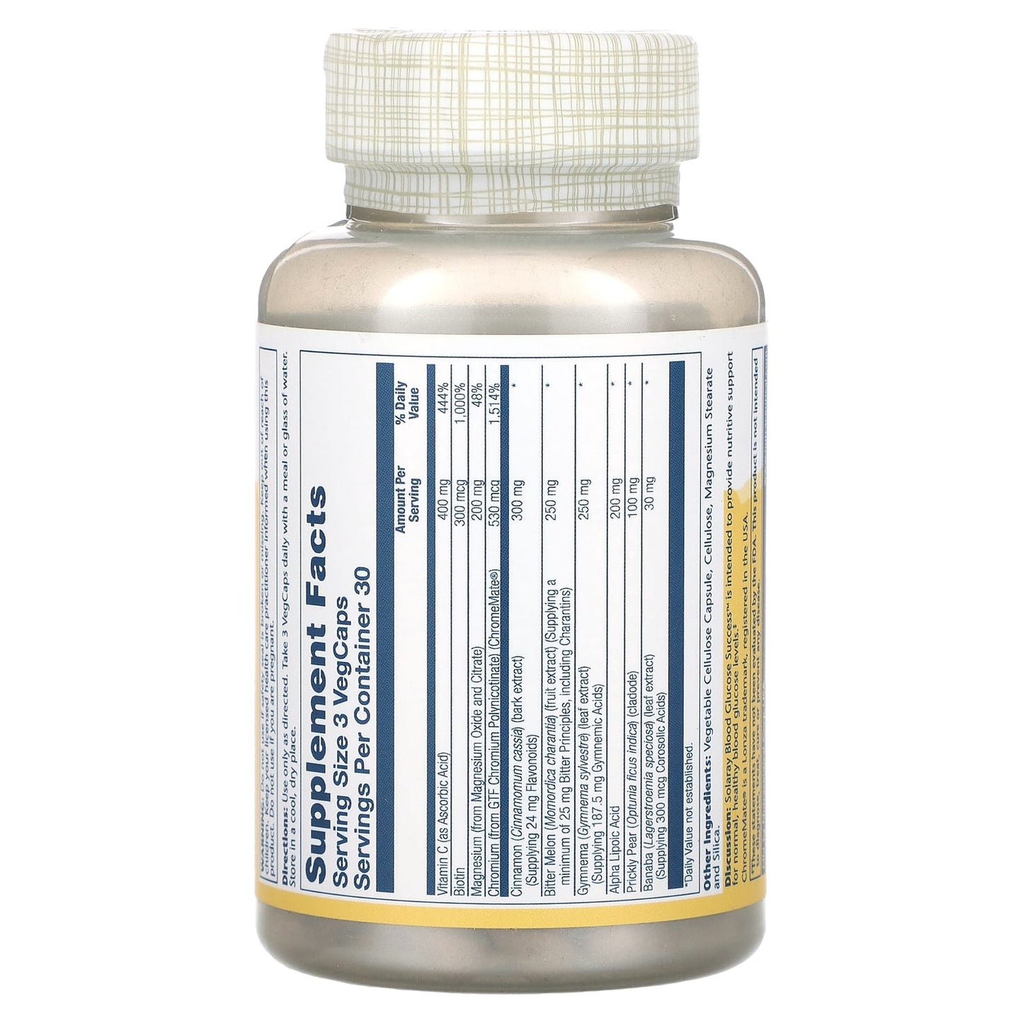 Solaray, Blood Glucose Success, 90 VegCaps - Image 2