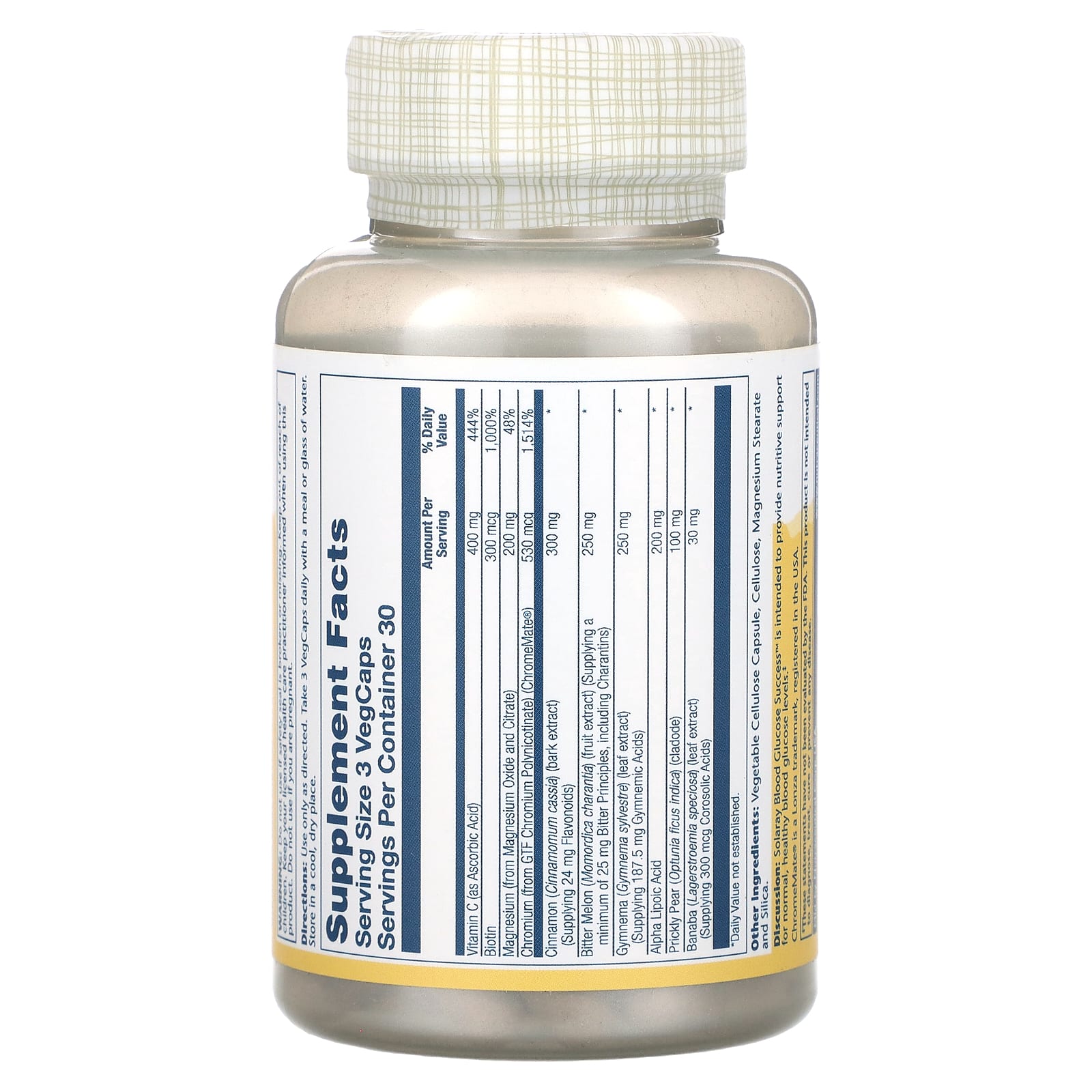Solaray, Blood Glucose Success, 90 VegCaps - Image 2