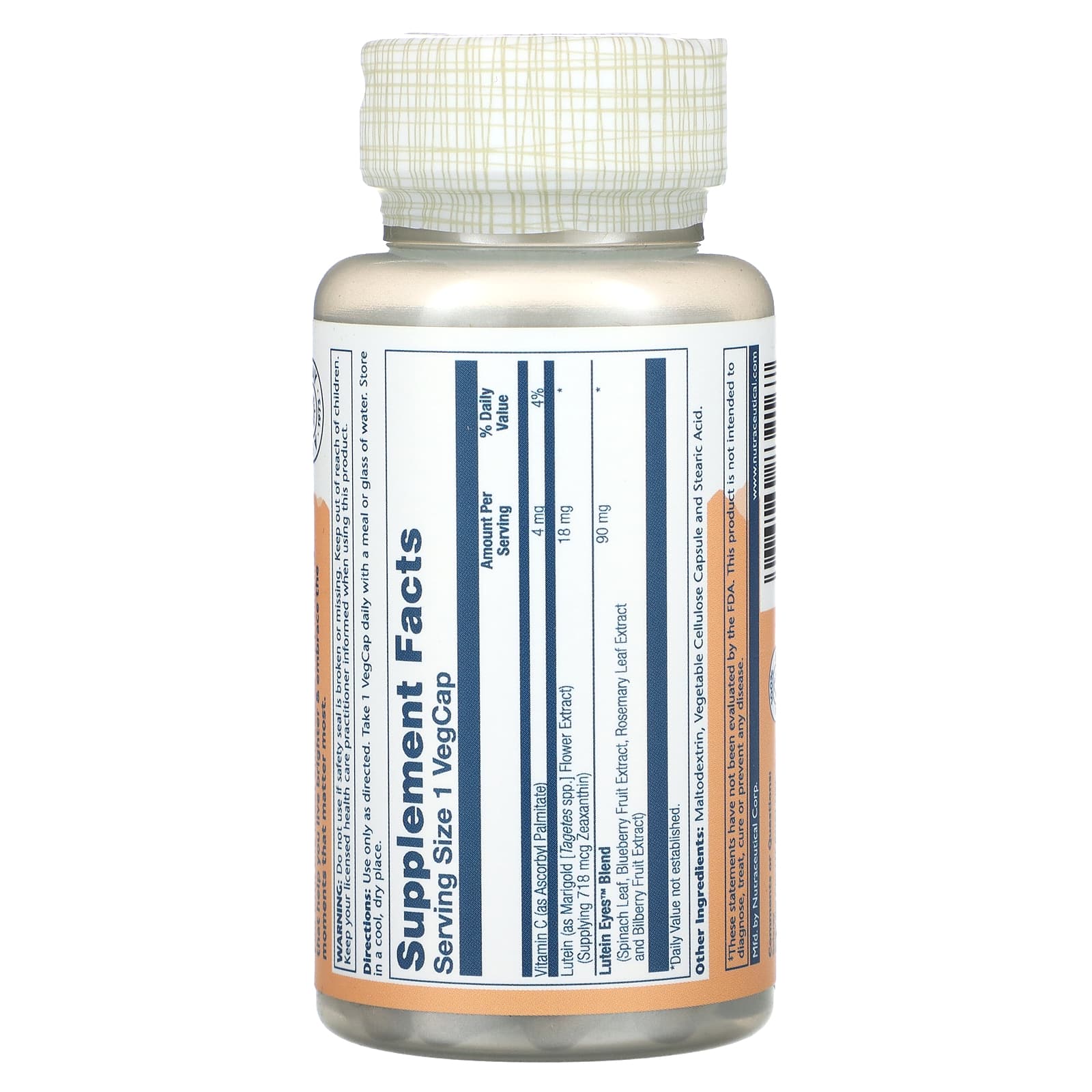 Solaray, LuteinEyes 18, With Bilberry & Blueberry, Triple Strength, 60 VegCaps - Image 2