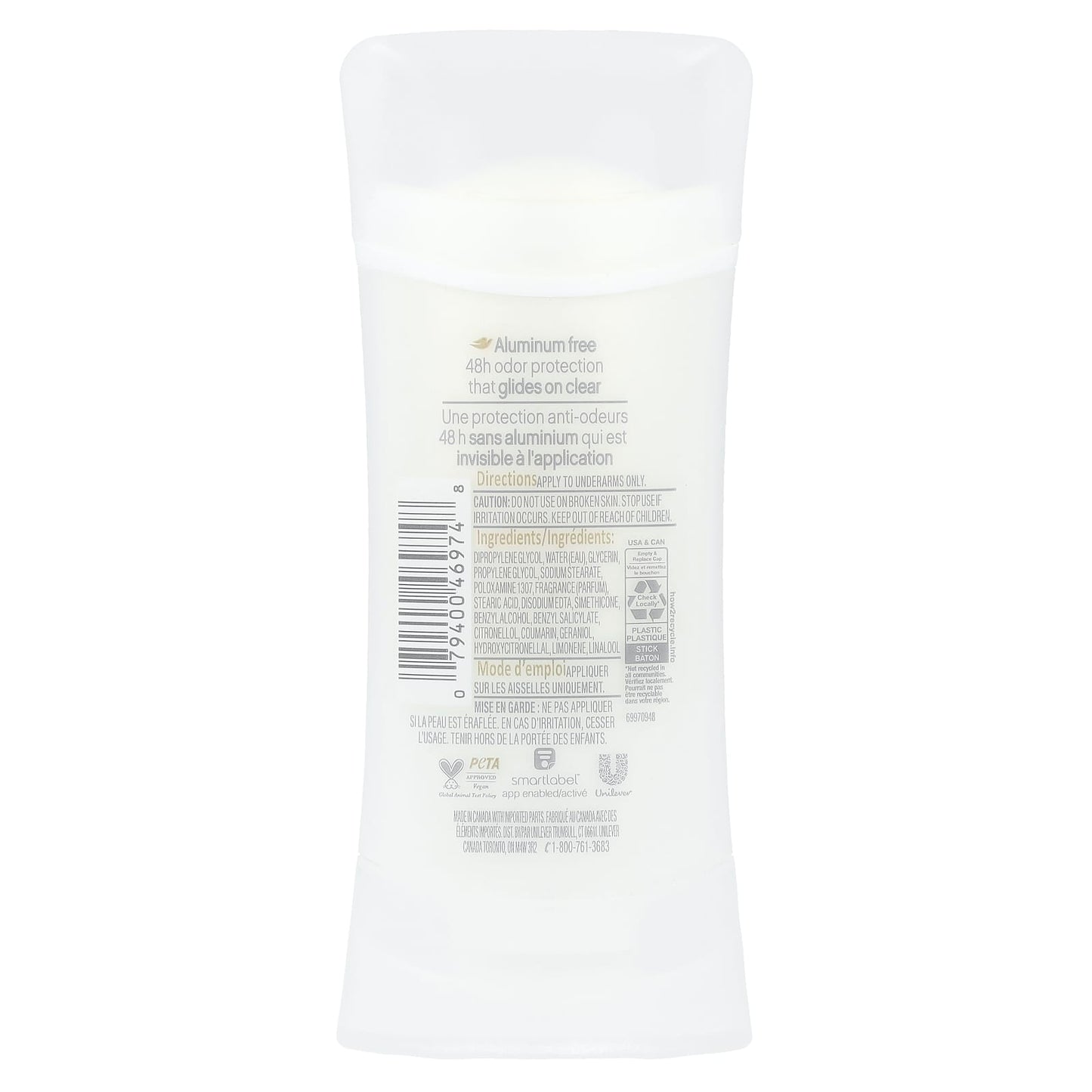 Dove Aluminum-Free Deodorant, Lavender & Vanilla Scent, 2.6 oz - Image 2
