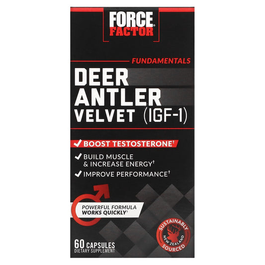 Deer Antler Velvet (IGF-1) Testosterone Booster Capsules | Force Factor - Image 1