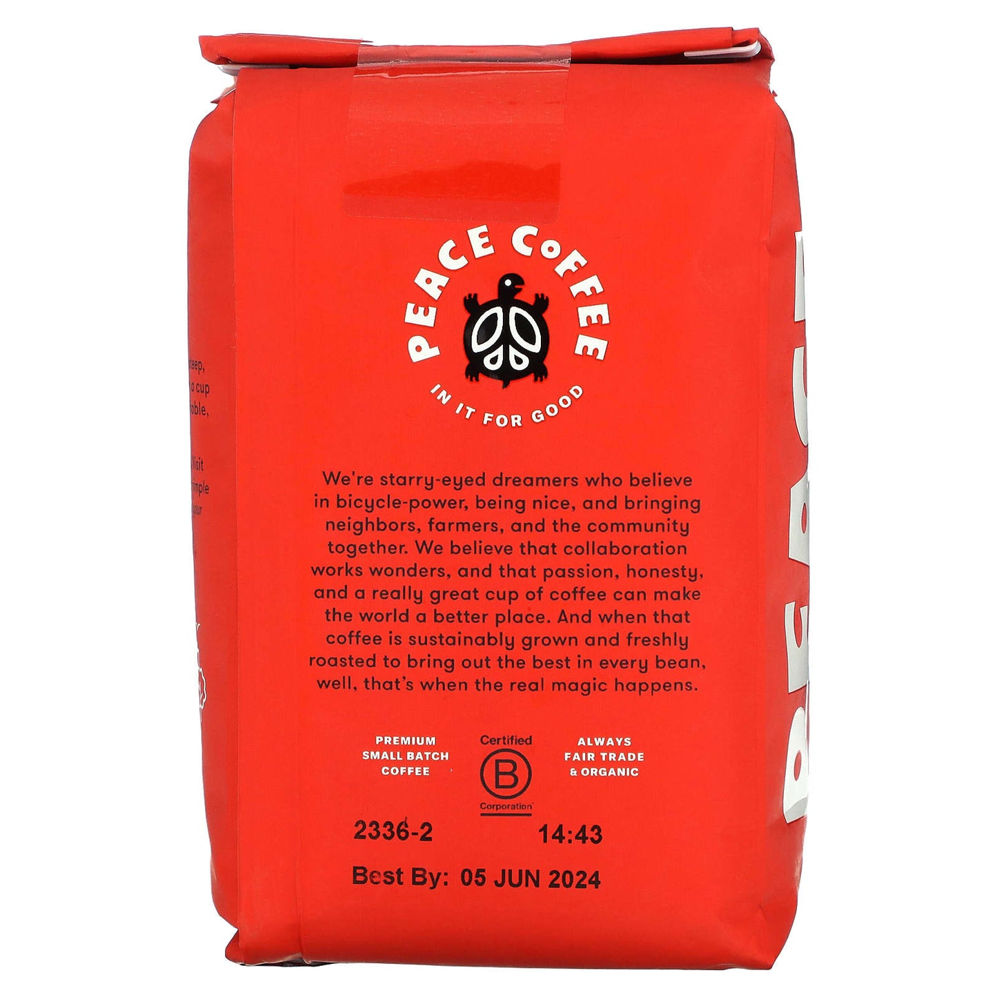 Peace Coffee, Organic Tree Hugger, Whole Bean, Dark Roast, 12 oz (340 g) - Image 2