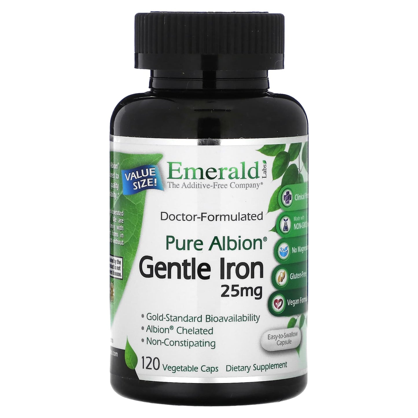 Emerald Laboratories Pure Albion Gentle Iron 25mg 120 Capsules - Image 1