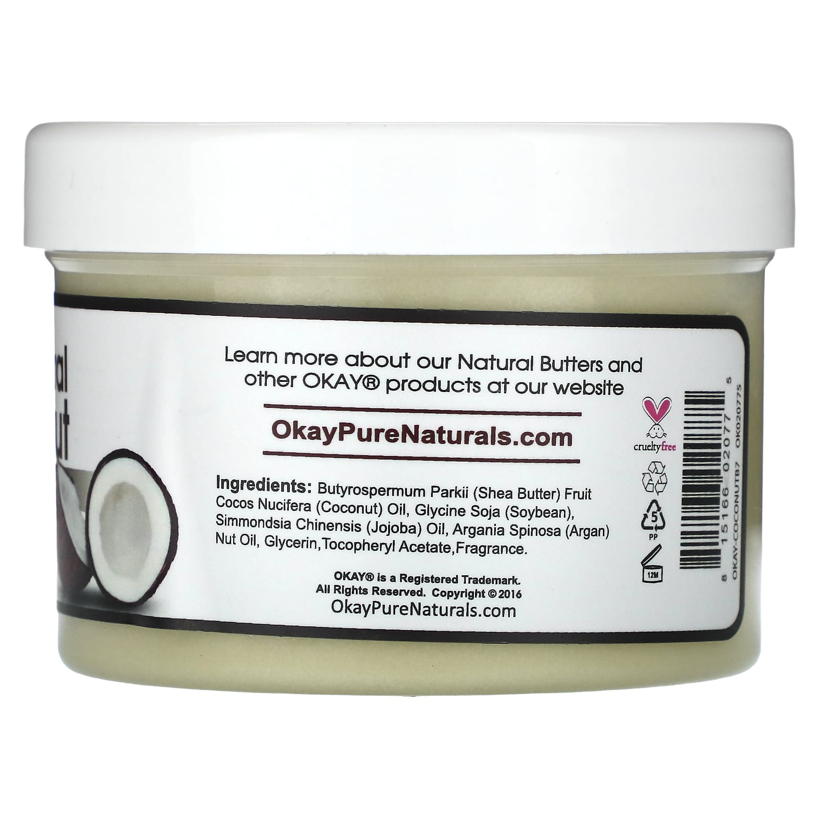 Okay Pure Naturals, Natural Coconut, Body Butter, 7 oz (198 g) - Image 2