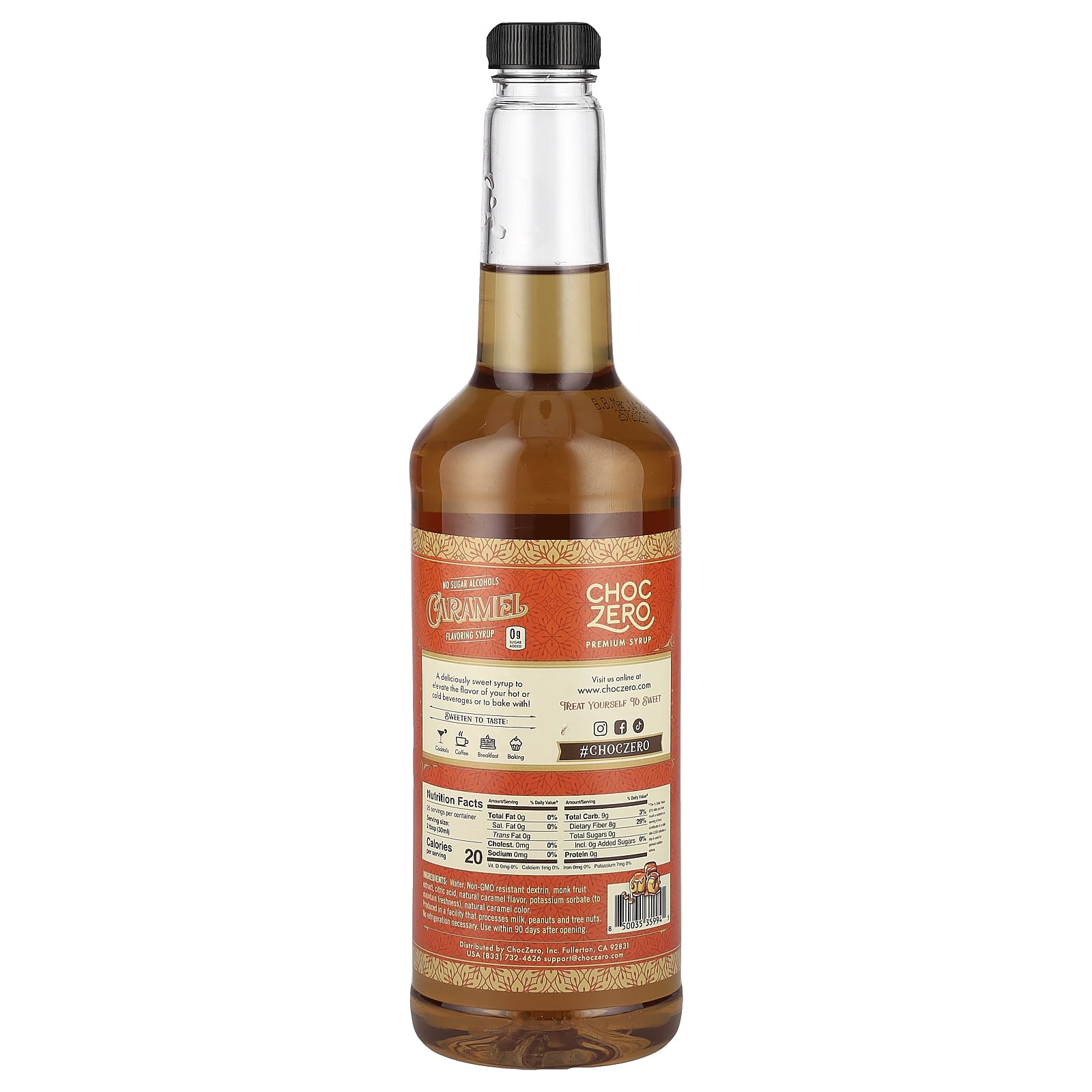 Sugar-Free Caramel Syrup by ChocZero, 26.5 oz - Keto & Low Carb - Image 2