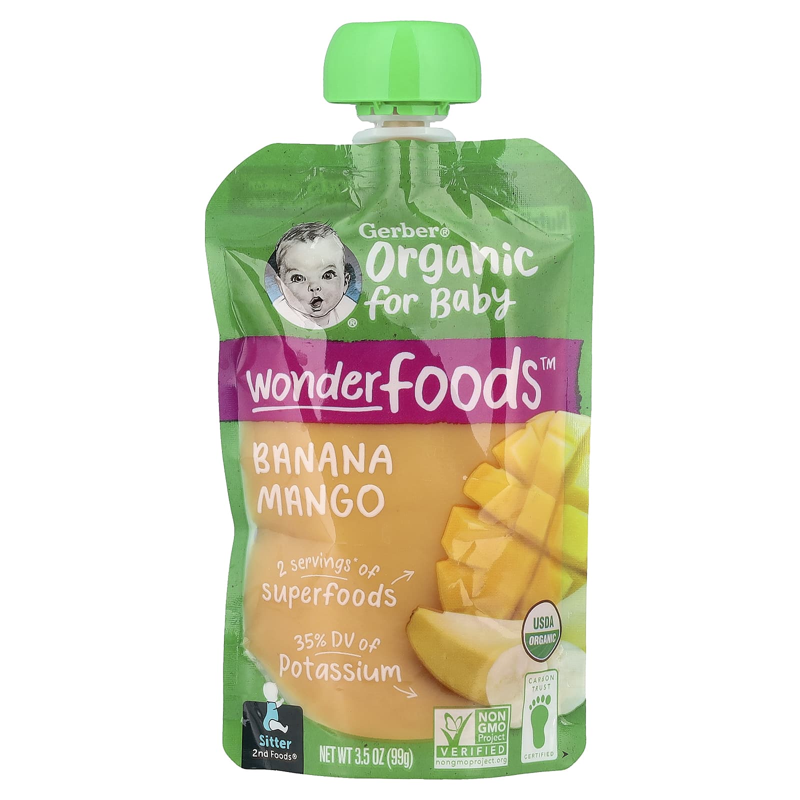 Gerber Organic Baby 2nd Foods Banana Mango Superfood Puree - Image 1