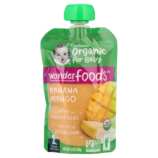 Gerber Organic Baby 2nd Foods Banana Mango Superfood Puree - Image 1