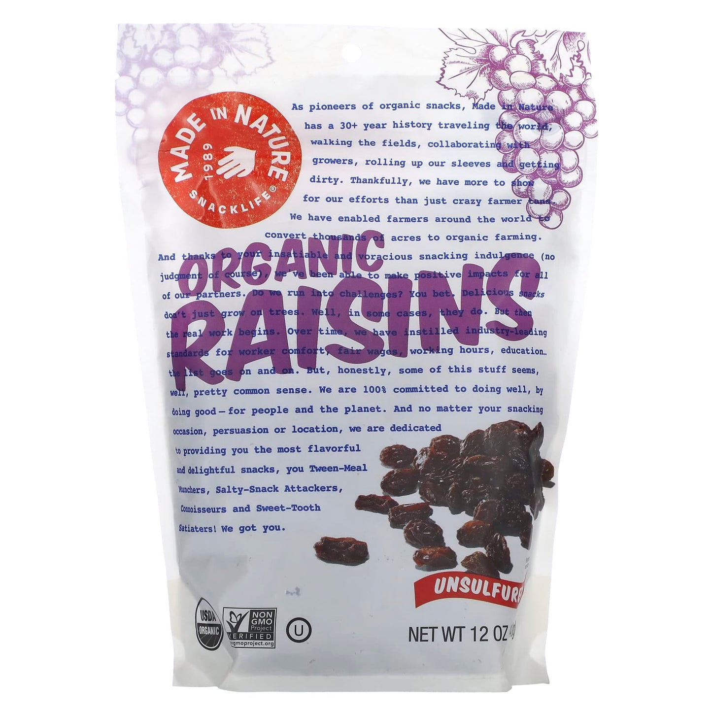 Made in Nature, Organic Raisins, 12 oz (340 g) - Image 1