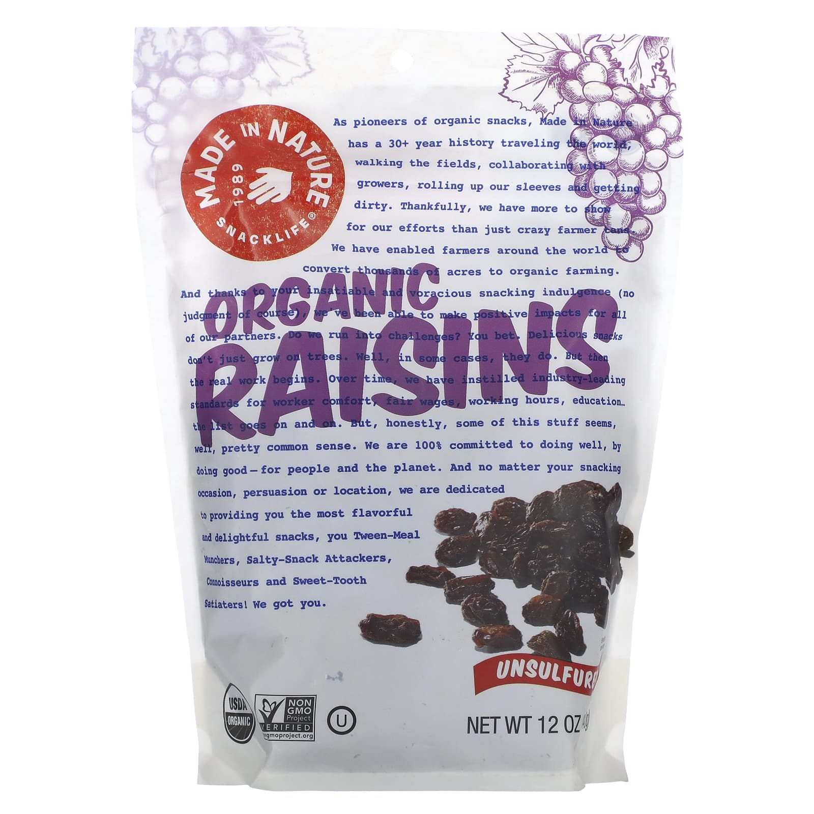 Made in Nature, Organic Raisins, 12 oz (340 g) - Image 1