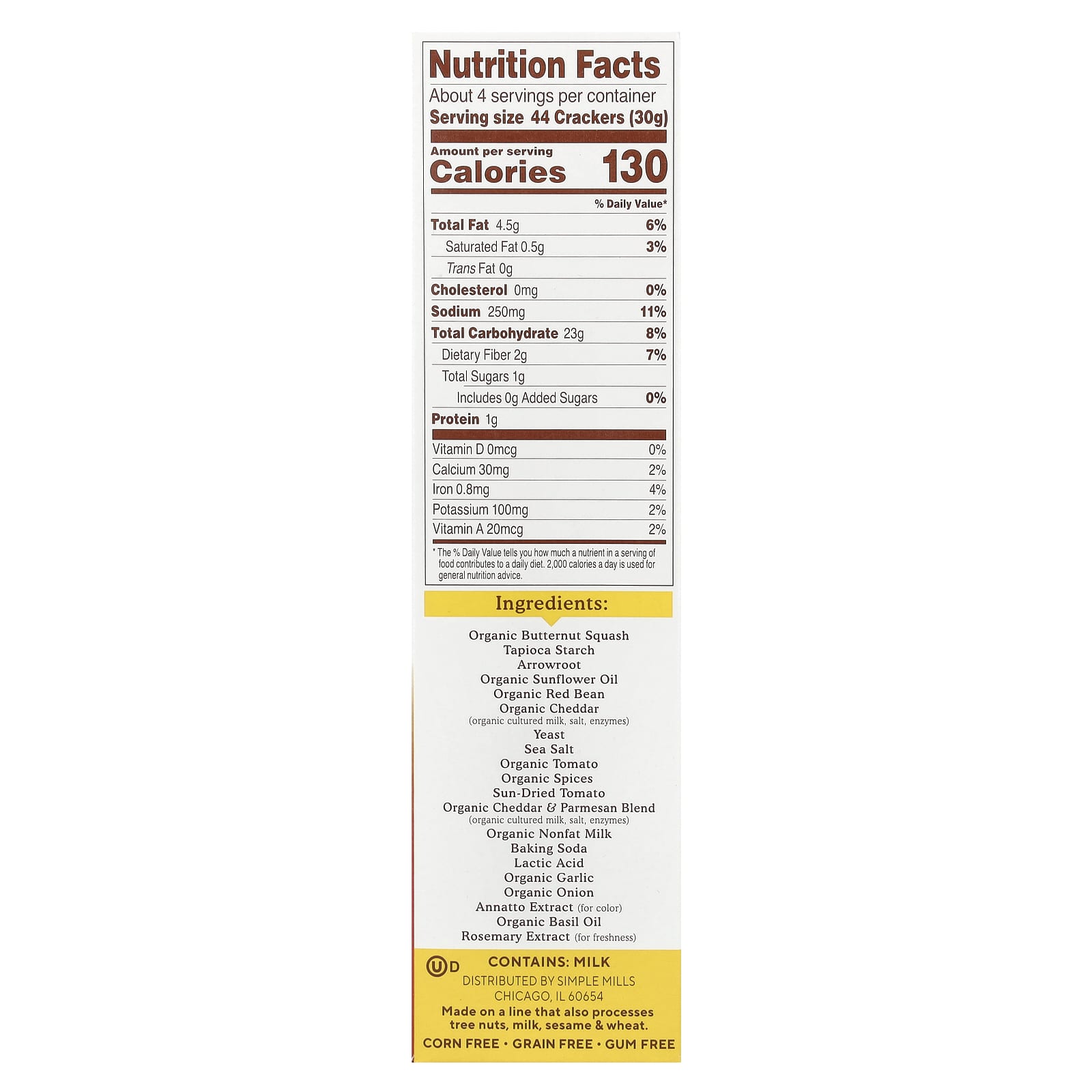 Simple Mills, Pop Mmms™, Baked Snack Crackers, Pizza, 4 oz (113 g) - Image 2