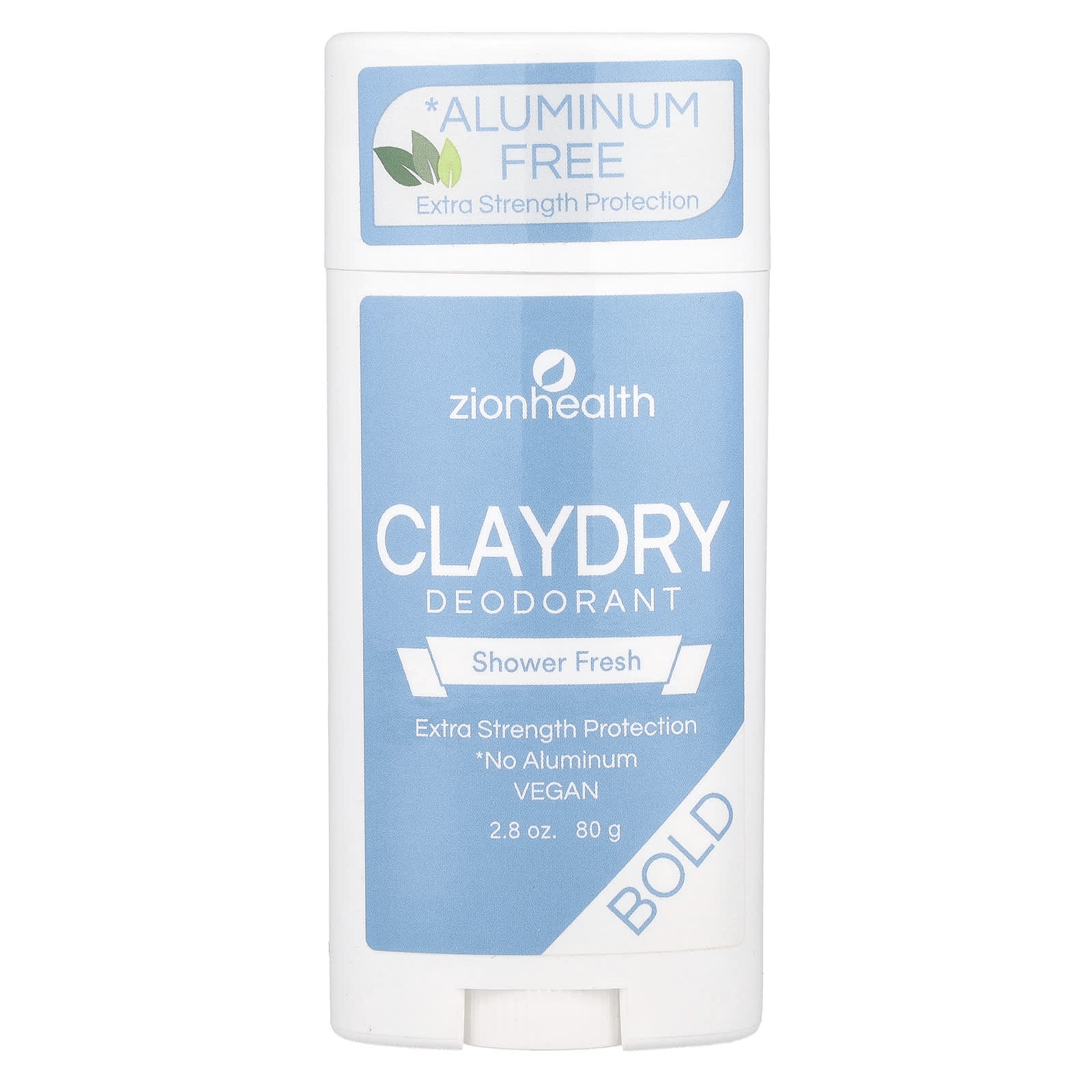 Zion Health, Bold, ClayDry Deodorant, Shower Fresh, 2.8 oz (80 g) - Image 1