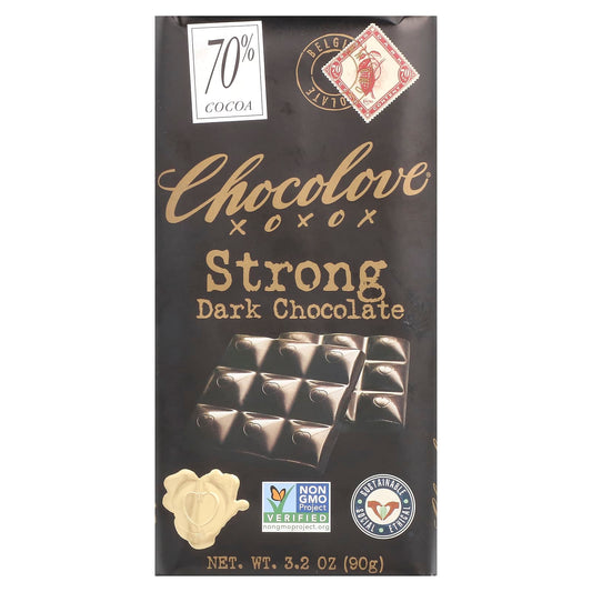Chocolove, Strong Dark Chocolate, 70% Cocoa, 3.2 oz (90 g)