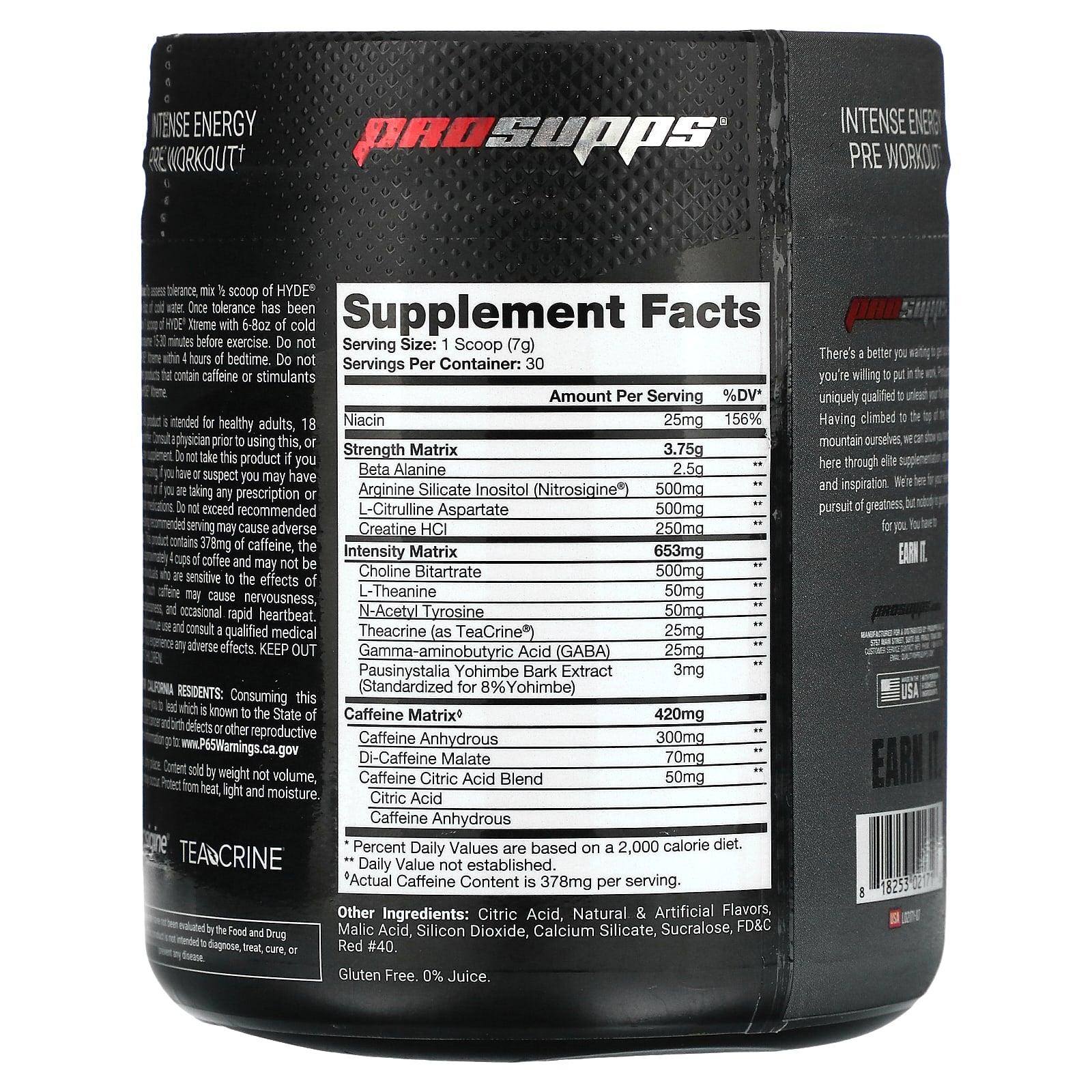 ProSupps, Hyde Xtreme, Intense Energy Pre Workout, Sucker Punch, 7.4 oz (210 g) - Image 2