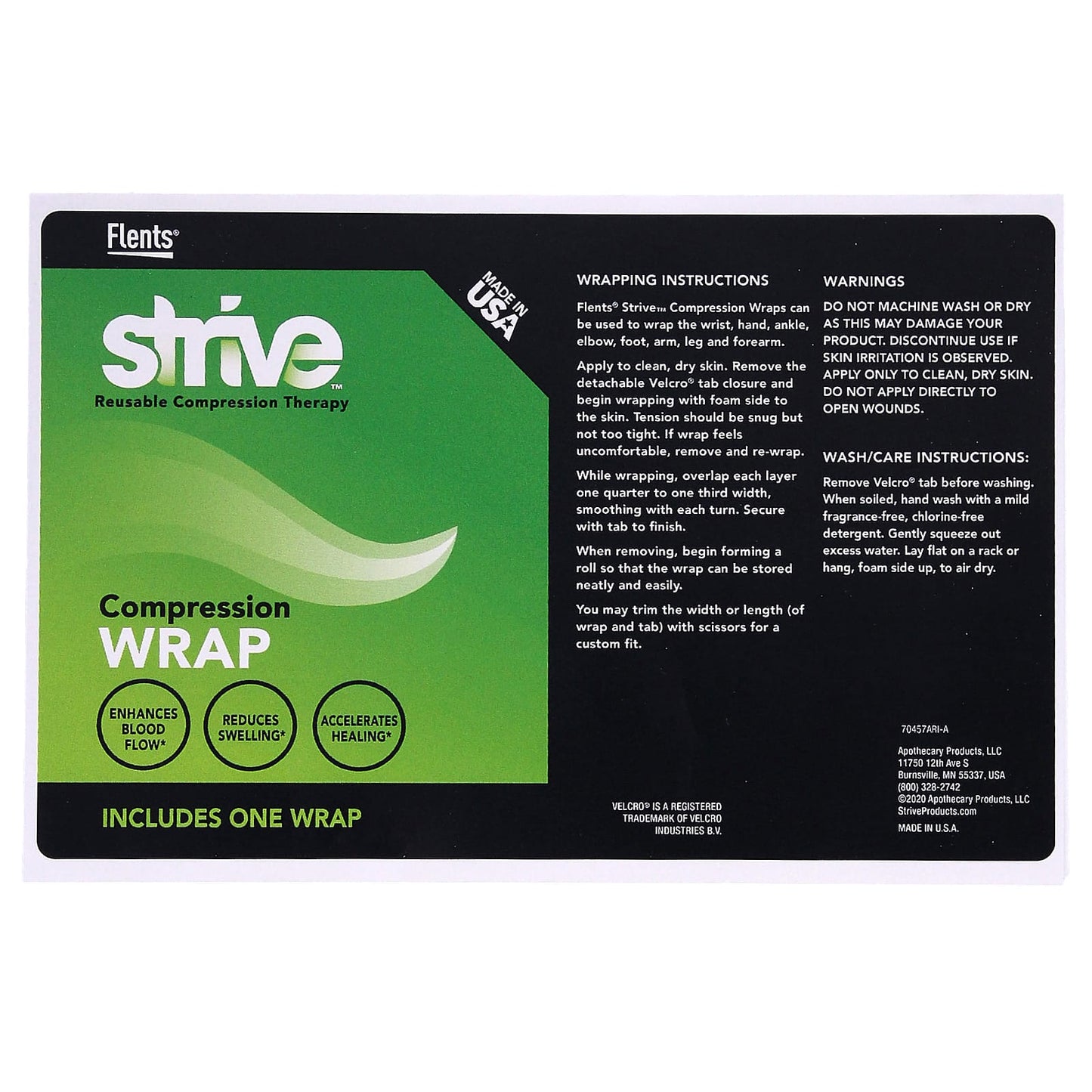 Strive, Compression Wrap, Black, 1 Wrap - Image 1