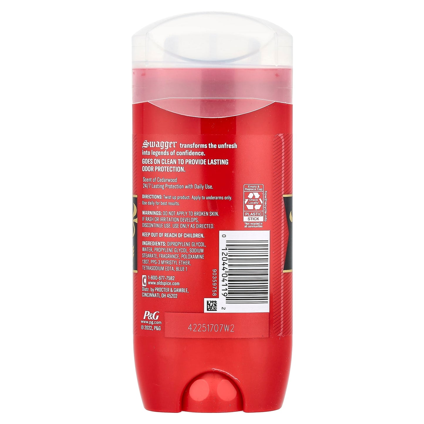 Old Spice, Swagger Deodorant, Cedarwood, 3.8 oz (107 g) - Image 2
