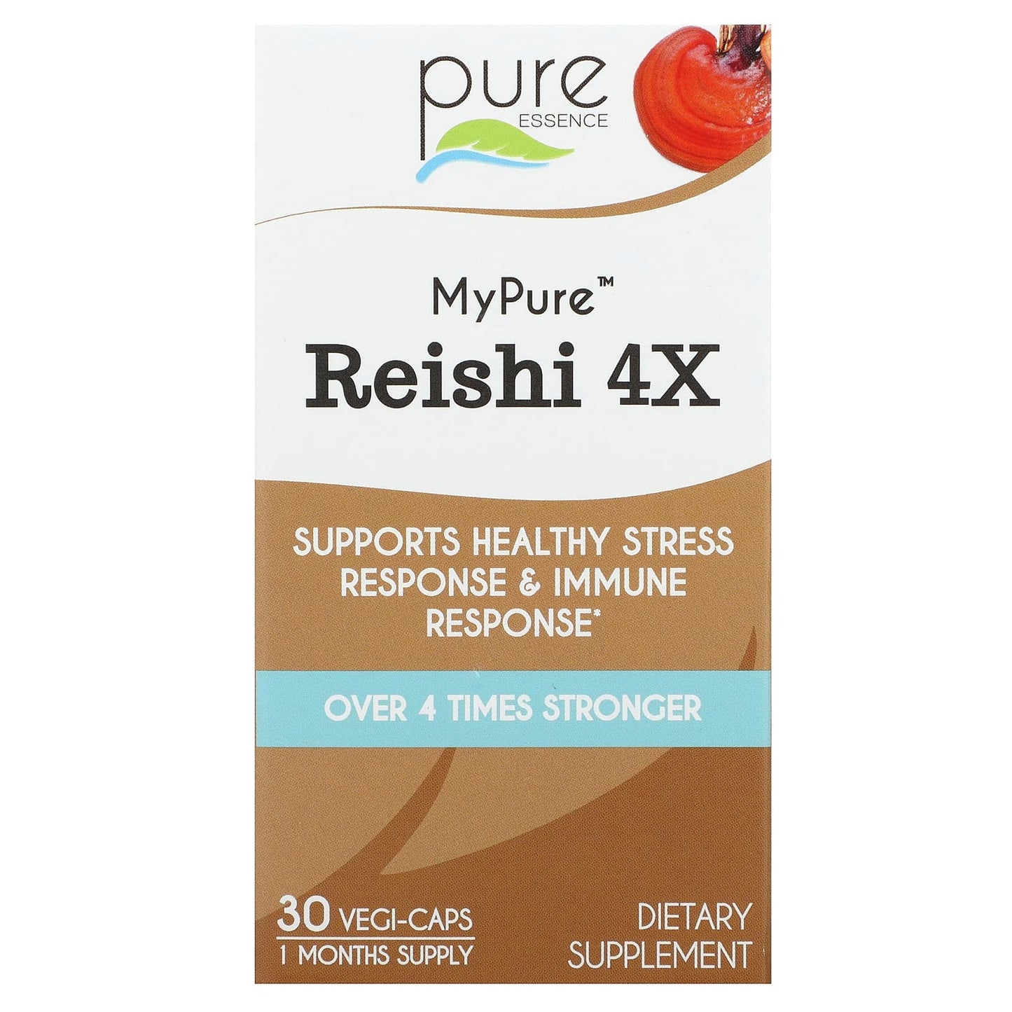 Pure Essence, My Pure, Reishi 4x, 30 Vegi-Caps - Image 1