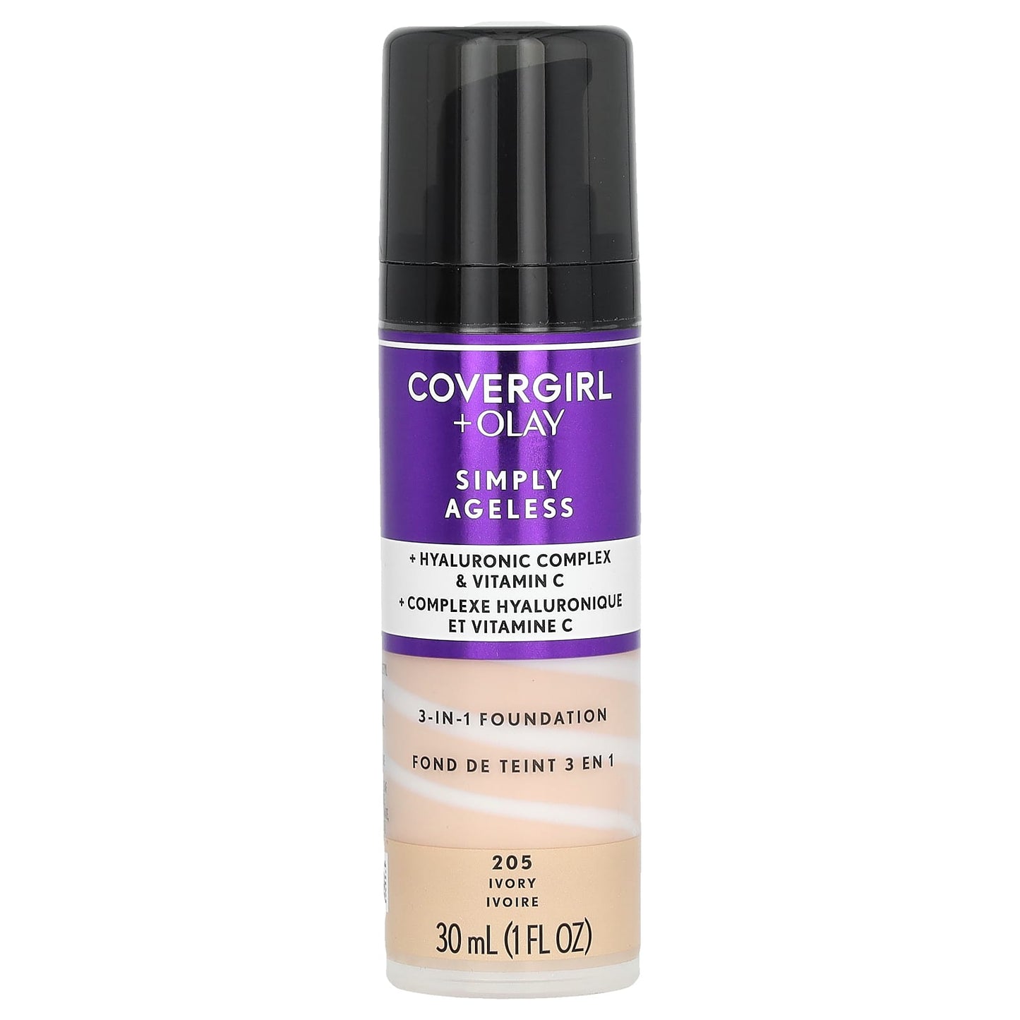 Covergirl Hydrating Anti-Aging Foundation, 3-in-1, 205 Ivory - Image 1