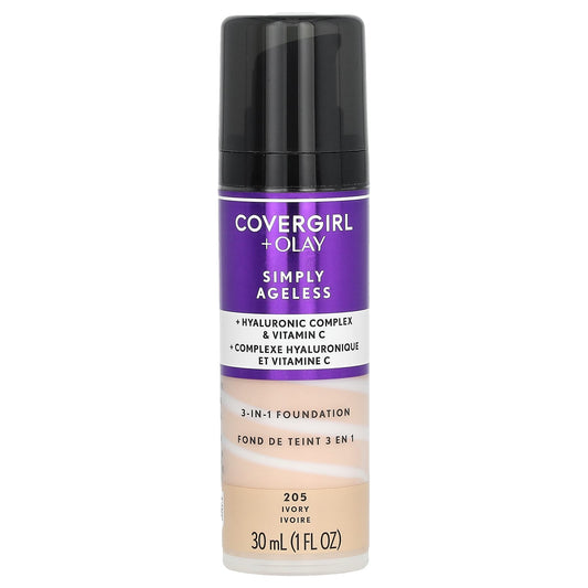Covergirl Hydrating Anti-Aging Foundation, 3-in-1, 205 Ivory - Image 1