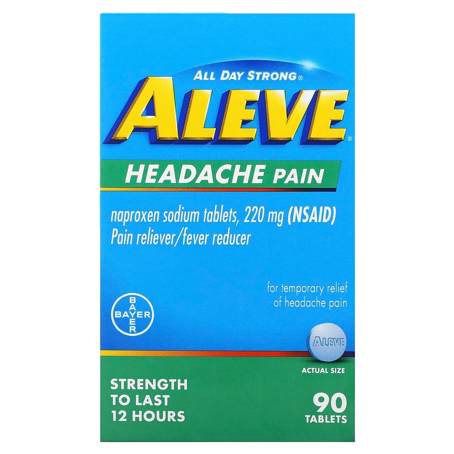 Aleve Headache Pain Relief 220mg Tablets - Fast and Long-Lasting - Image 1