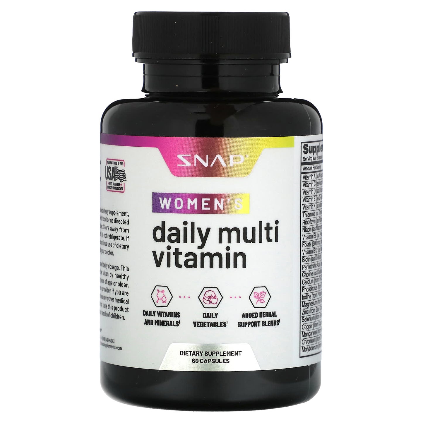 Snap Supplements, Women's Daily Multi Vitamin, 60 Capsules - Image 1