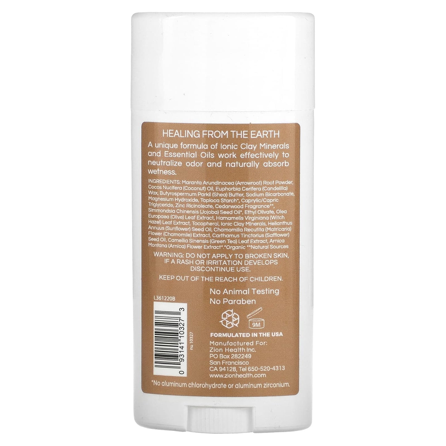 Zion Health, Bold, ClayDry Deodorant, Cedarwood, 2.8 oz (80 g) - Image 2