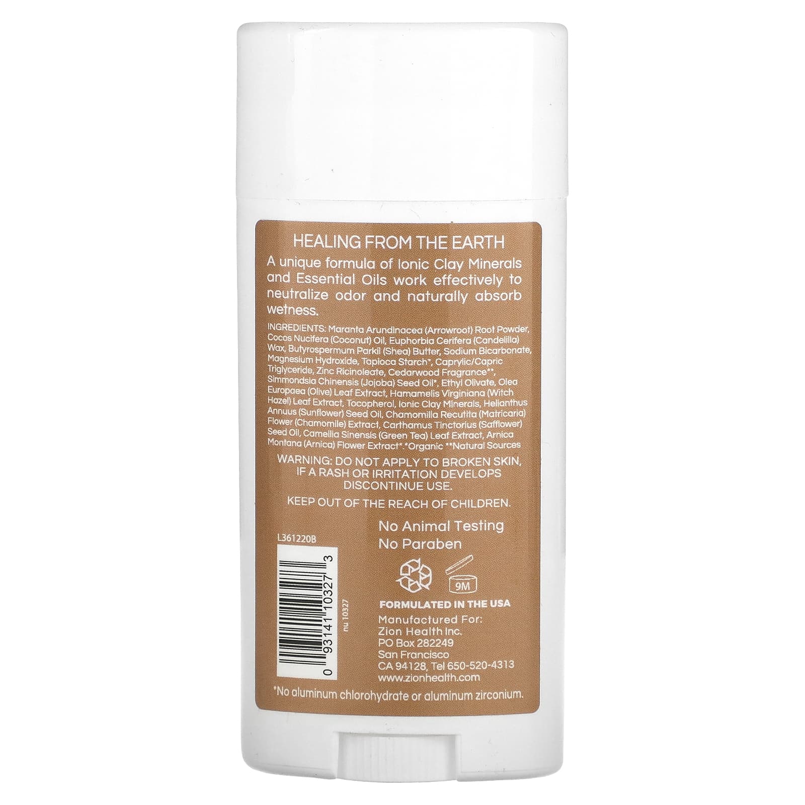 Zion Health, Bold, ClayDry Deodorant, Cedarwood, 2.8 oz (80 g) - Image 2