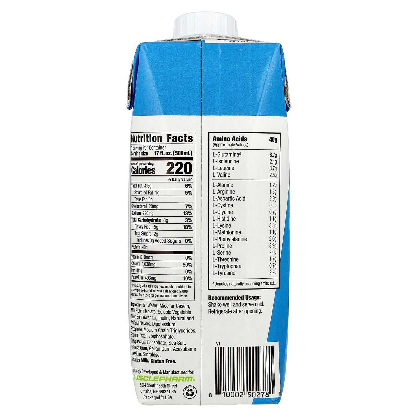 MusclePharm, Combat Ready™ Protein Shake, Vanilla Ice Cream, 17 fl oz (500 ml) - Image 2