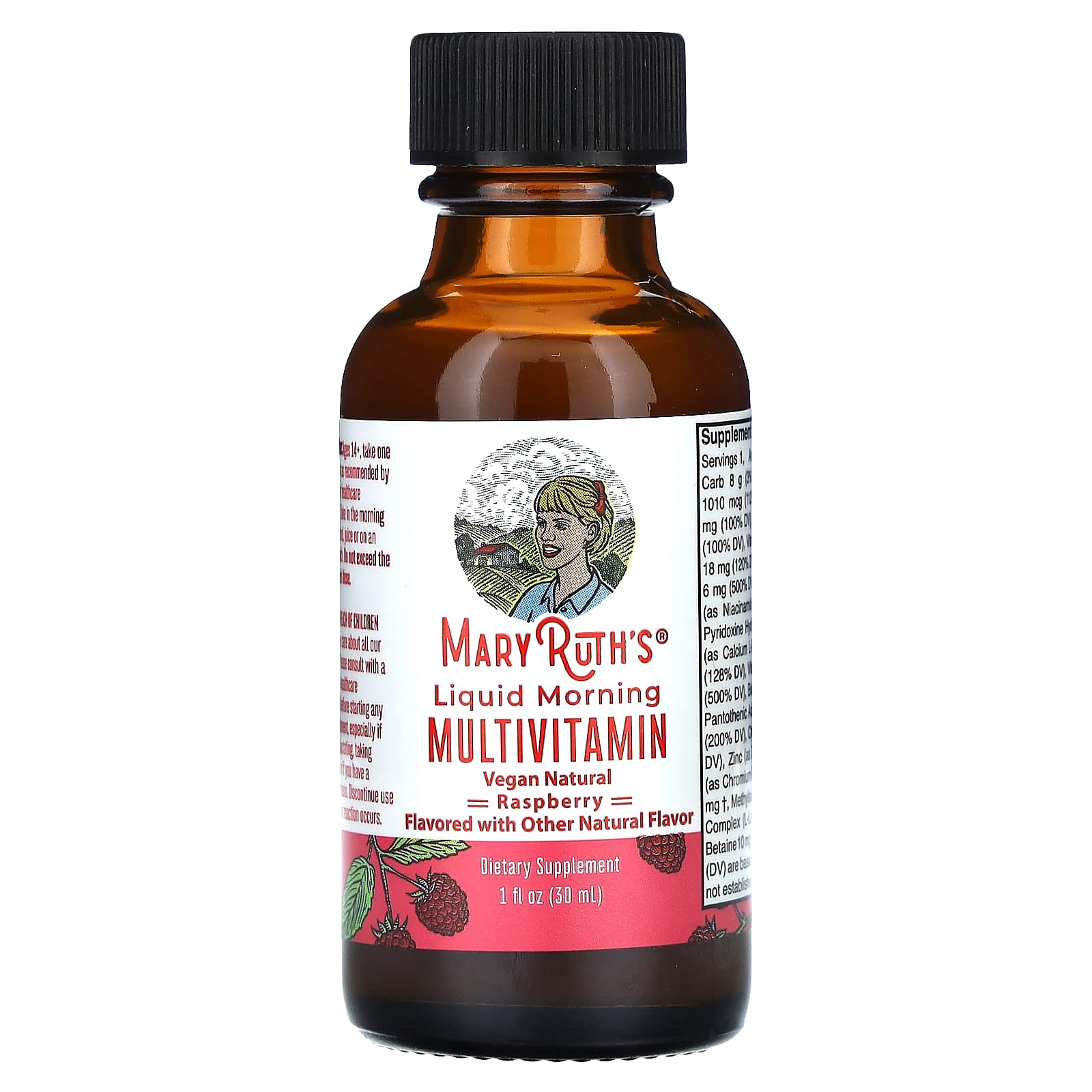 MaryRuth's, Liquid Morning Multivitamin Travel Pack, Raspberry, 16 Bottles, 1 fl oz (30 ml) Each - Image 1