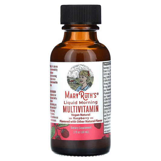 MaryRuth's, Liquid Morning Multivitamin Travel Pack, Raspberry, 16 Bottles, 1 fl oz (30 ml) Each - Image 1