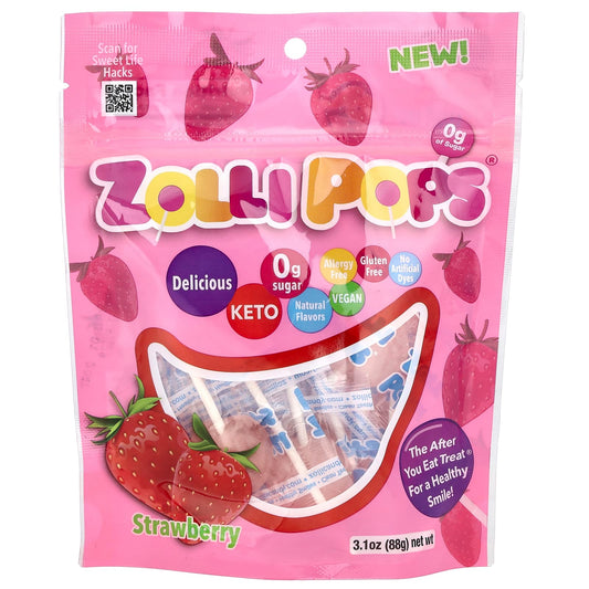 Zollipops, Suckers, Strawberry, 3.1 oz (88 g) - Image 1