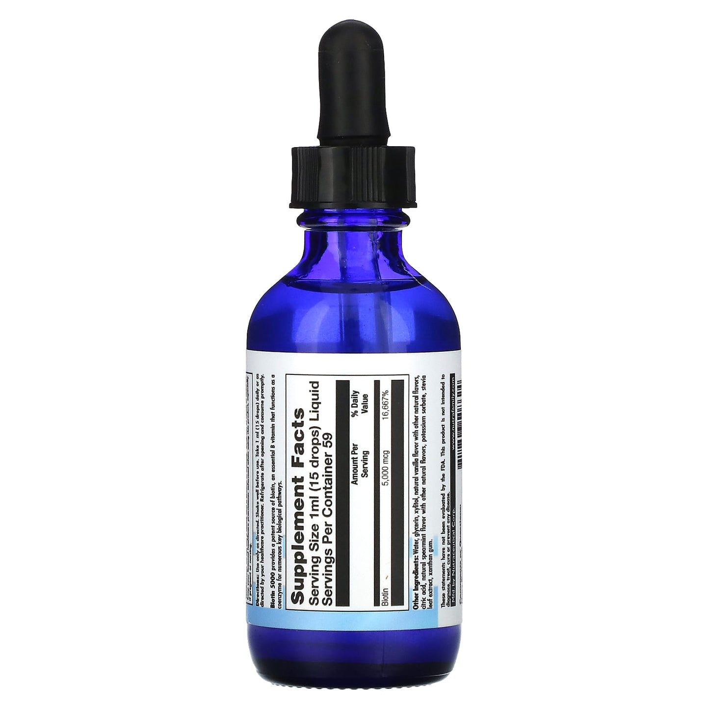 Nutra BioGenesis, Biotin 5000, 5,000 mcg, 2 fl oz (59 ml) - Image 2