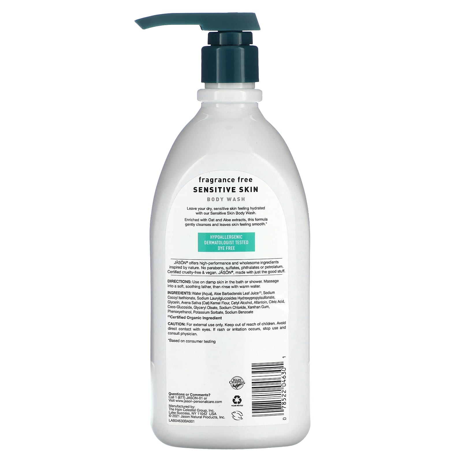 Sensitive Skin Body Wash by Jason Natural, Fragrance Free, 30 fl oz - Image 2