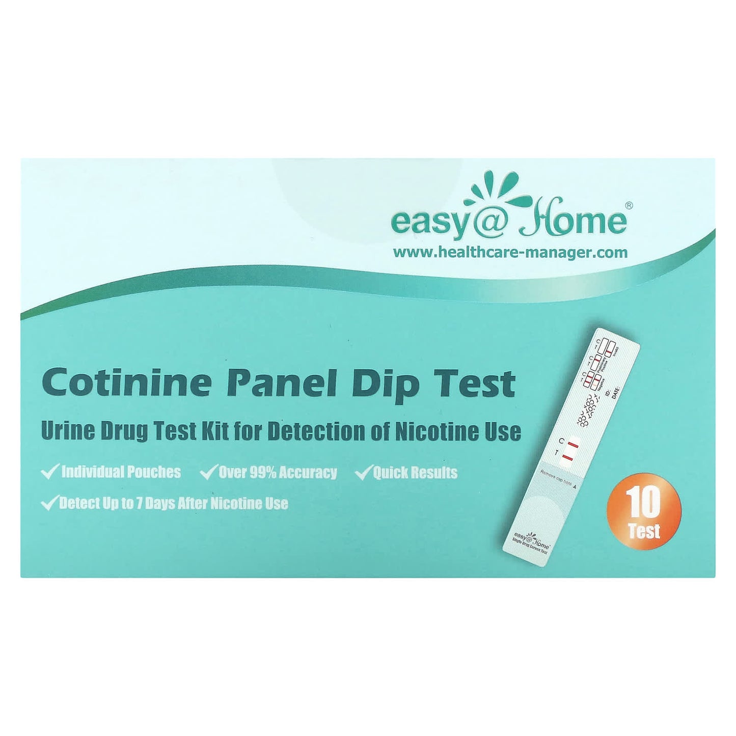 Nicotine Use Detection Kit by Easy@Home - 10 Tests - Image 1