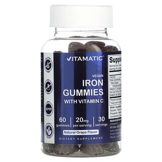 Vegan Iron Gummies with Vitamin C by Vitamatic - Natural, Gluten-Free