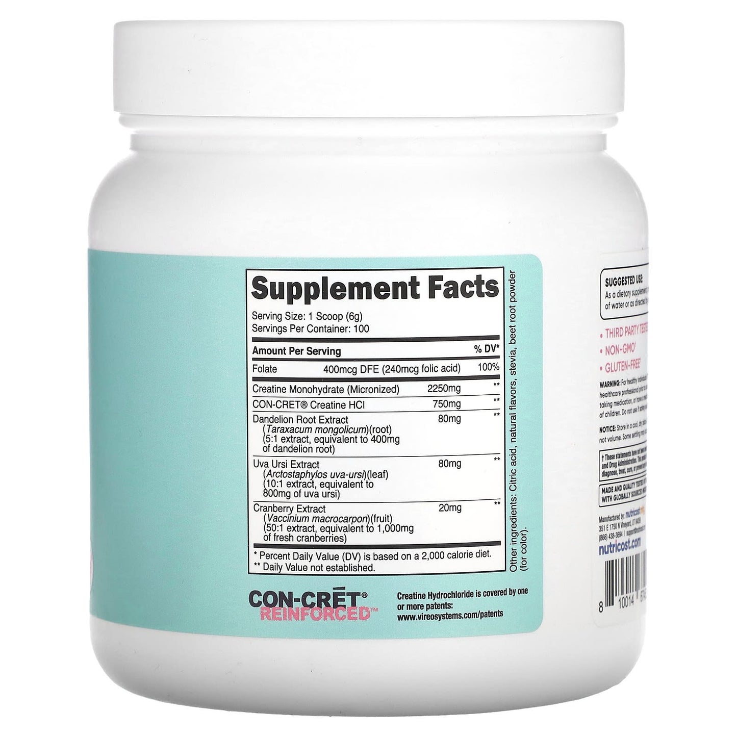 Nutricost, Women, Creatine, Strawberry Lemonade, 1.3 lb (570 g) - Image 2