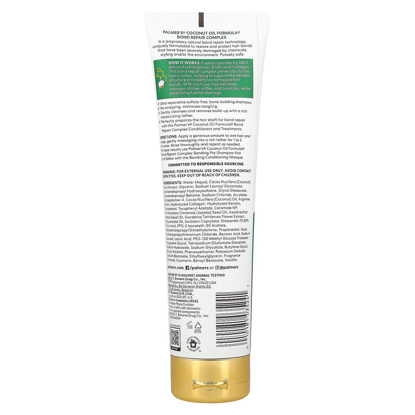 Palmer's, Coconut Oil Formula® With Vitamin E, Bond Repair Complex, Bonding Shampoo, 8.5 oz (250 ml) - Image 2