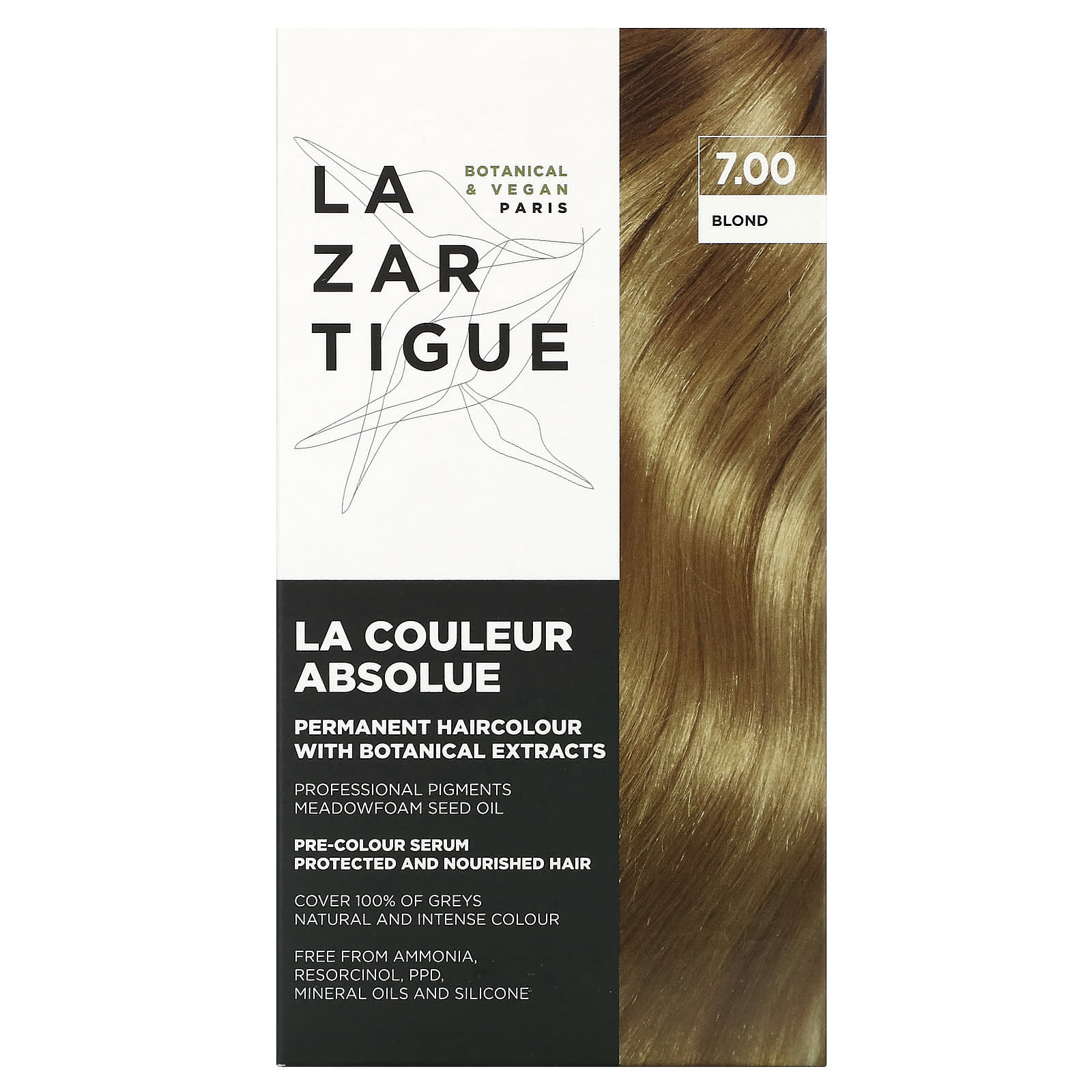 Lazartigue, Permanent Haircolor with Botanical Extracts, 7.00 Blond, 1 Application - Image 1