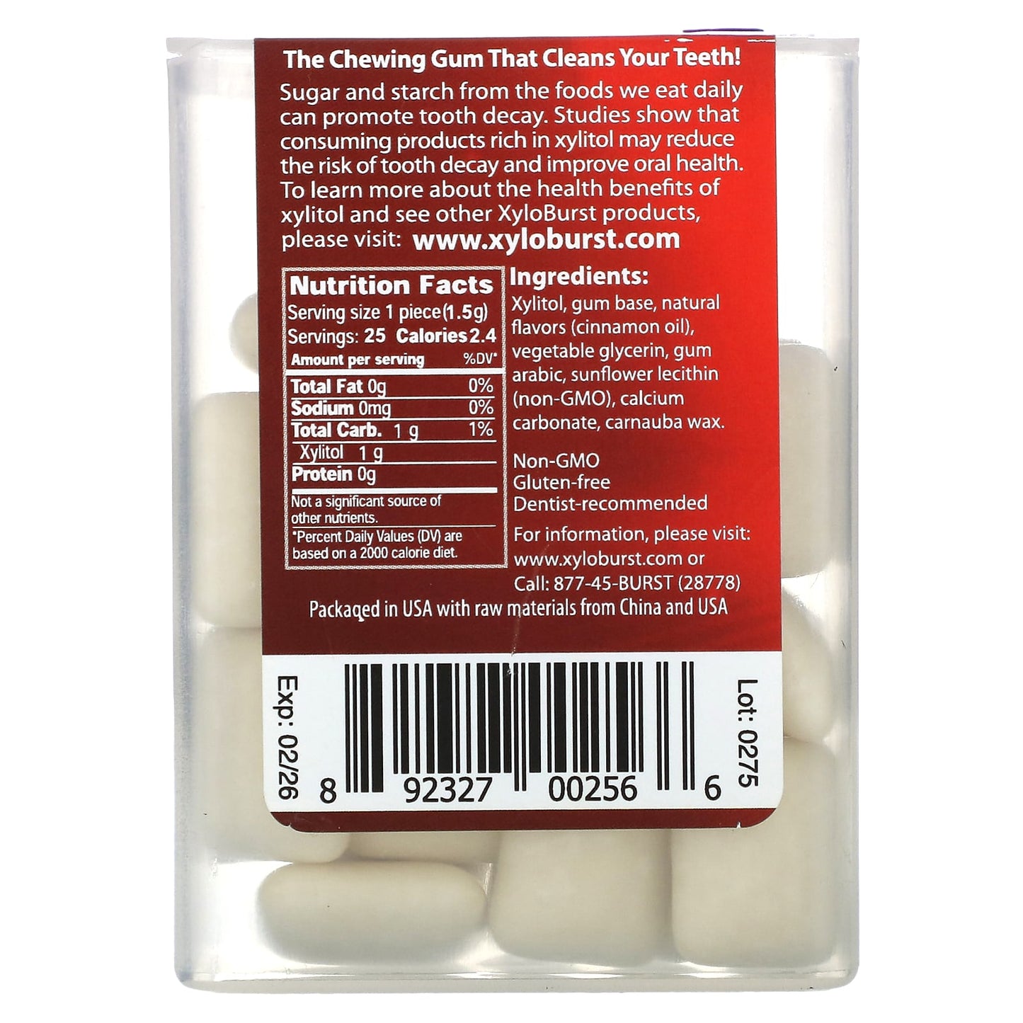 Xyloburst, Xylitol Gum, Cinnamon, 25 Pieces - Image 2