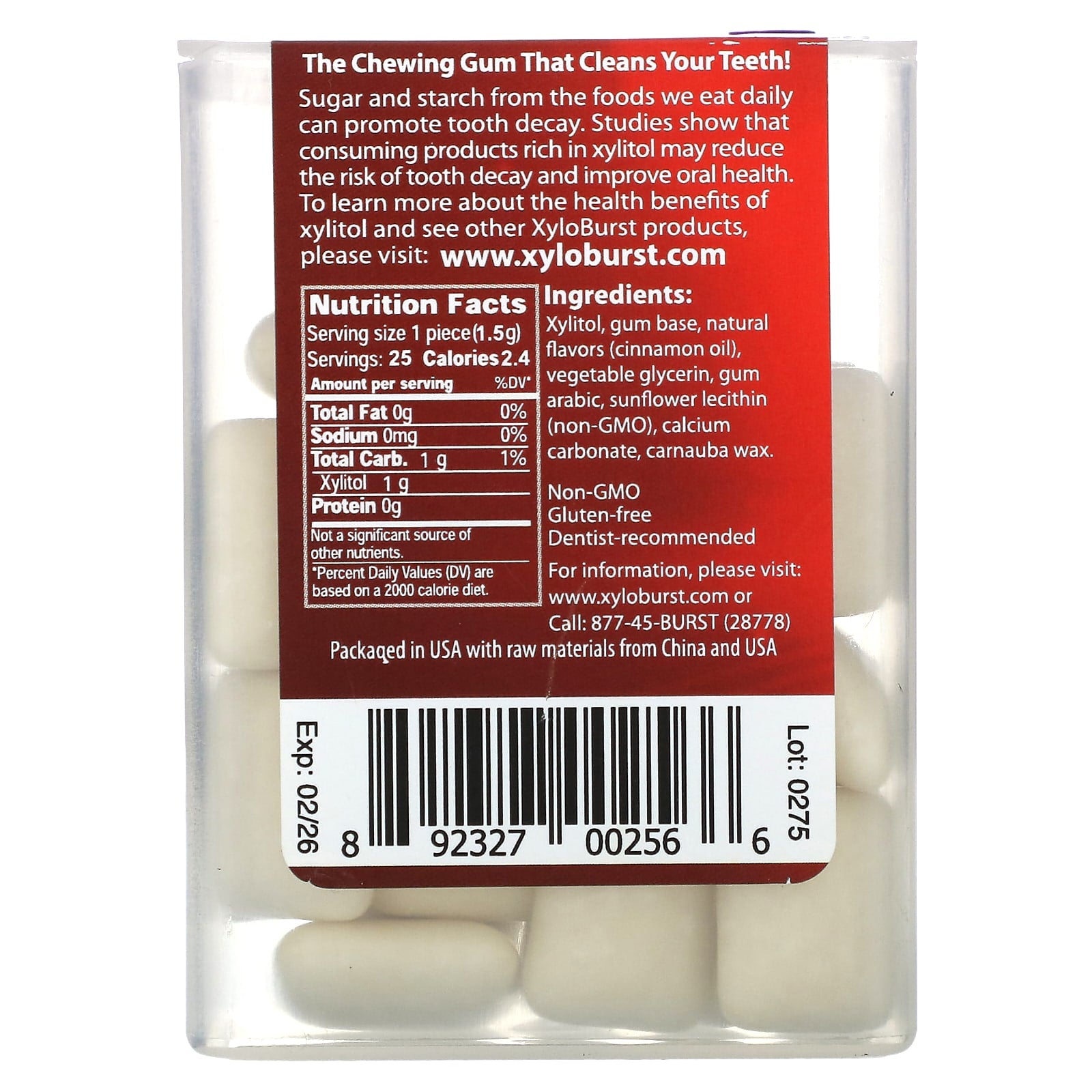 Xyloburst, Xylitol Gum, Cinnamon, 25 Pieces - Image 2