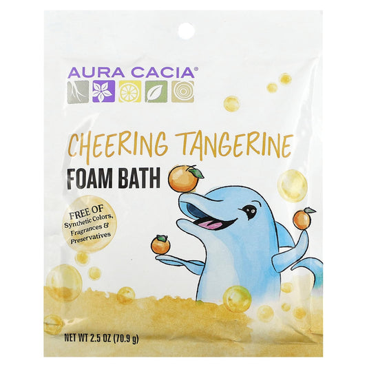 Tangerine Cheer Bathtub Fun for Kids - Aura Cacia Foam Bath, 2.5 oz - Image 1