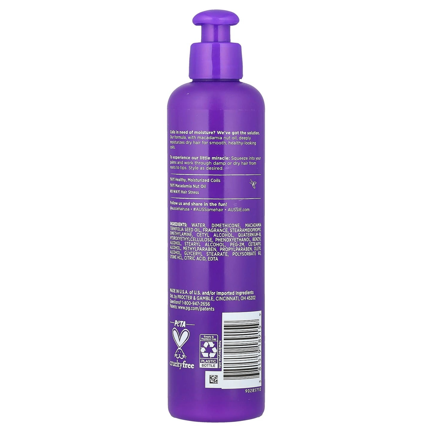 Aussie Miracle Coils Leave-In Moisturizer with Macadamia Nut Oil - Image 2