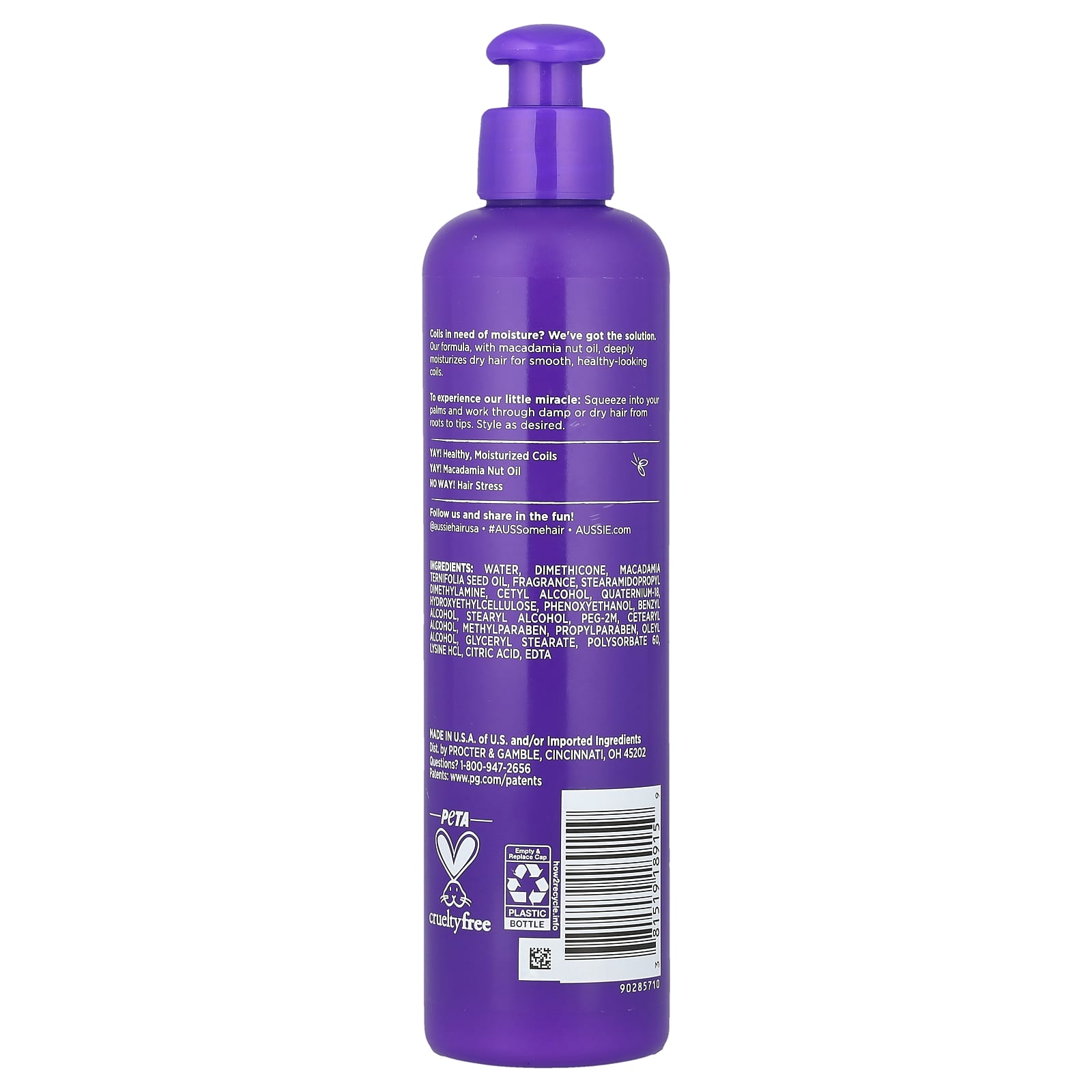 Aussie Miracle Coils Leave-In Moisturizer with Macadamia Nut Oil - Image 2