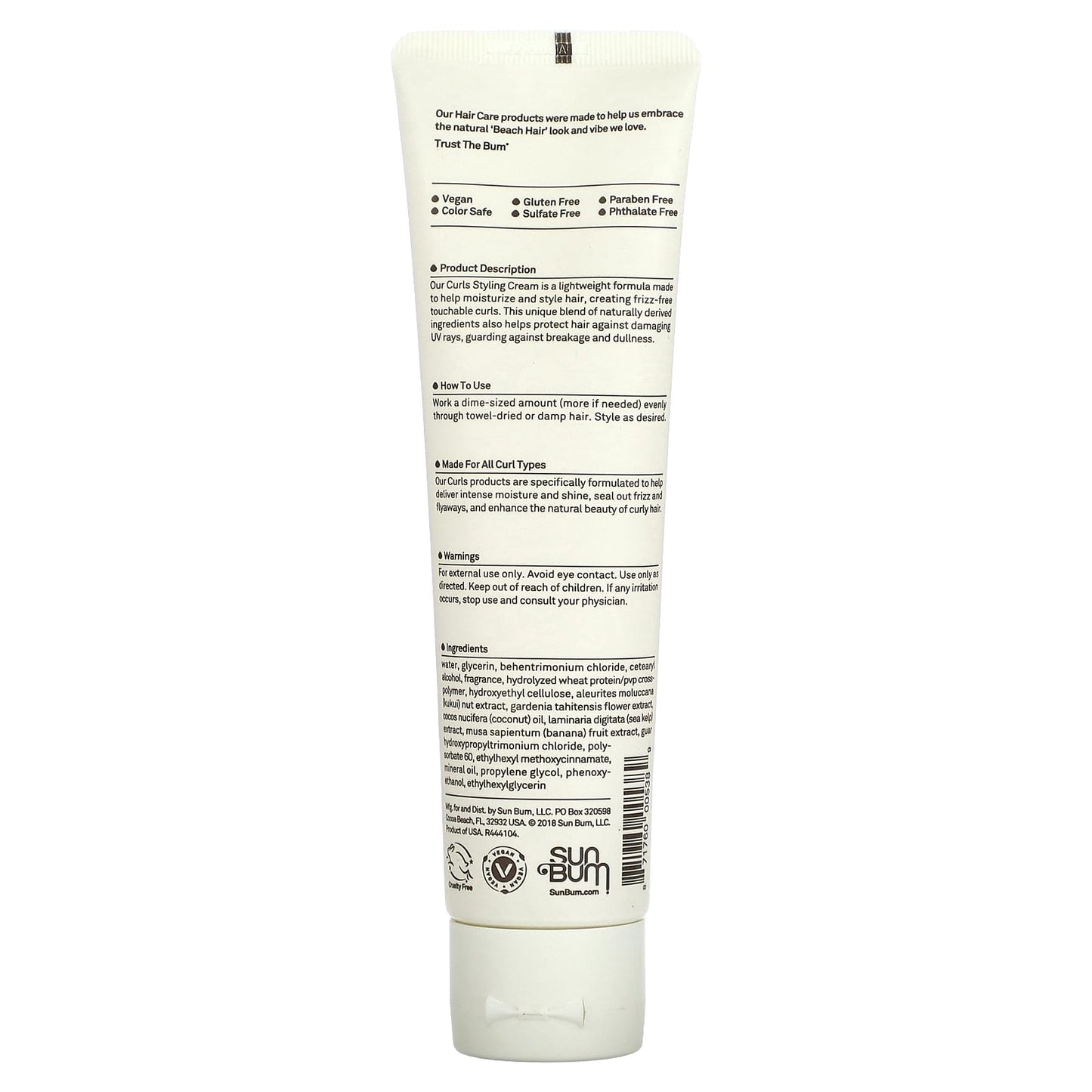 Sun Bum, Curls Styling Cream, 5 fl oz (148 ml) - Image 2