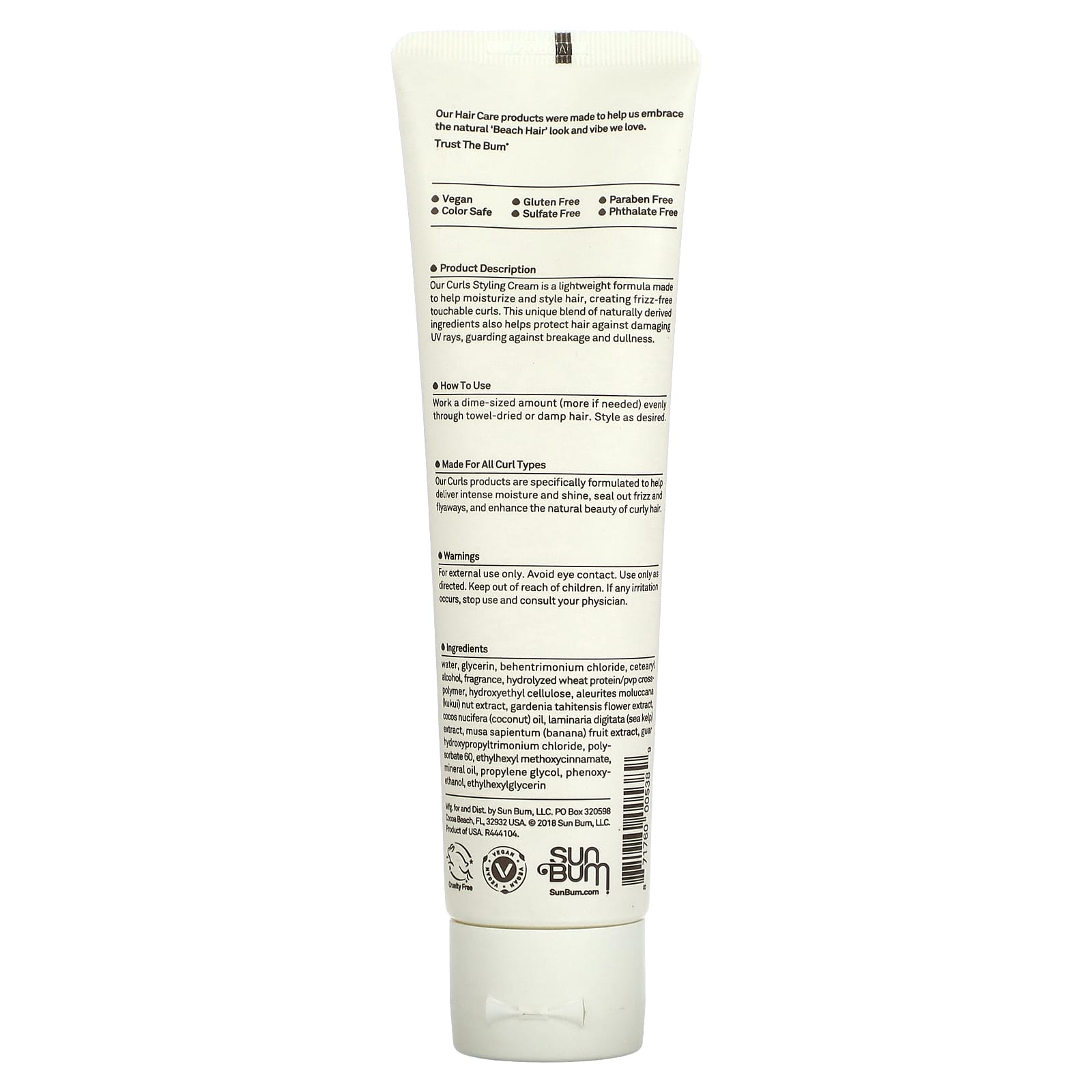 Sun Bum, Curls Styling Cream, 5 fl oz (148 ml) - Image 2